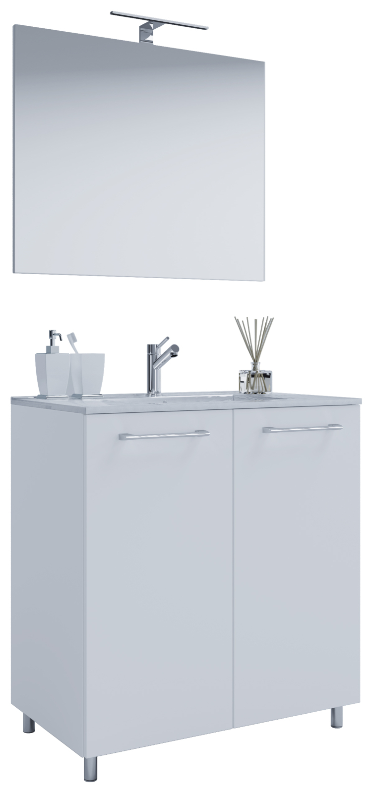 3-teiliges Badmöbel-Set BADINOS - weiß - 60 cm