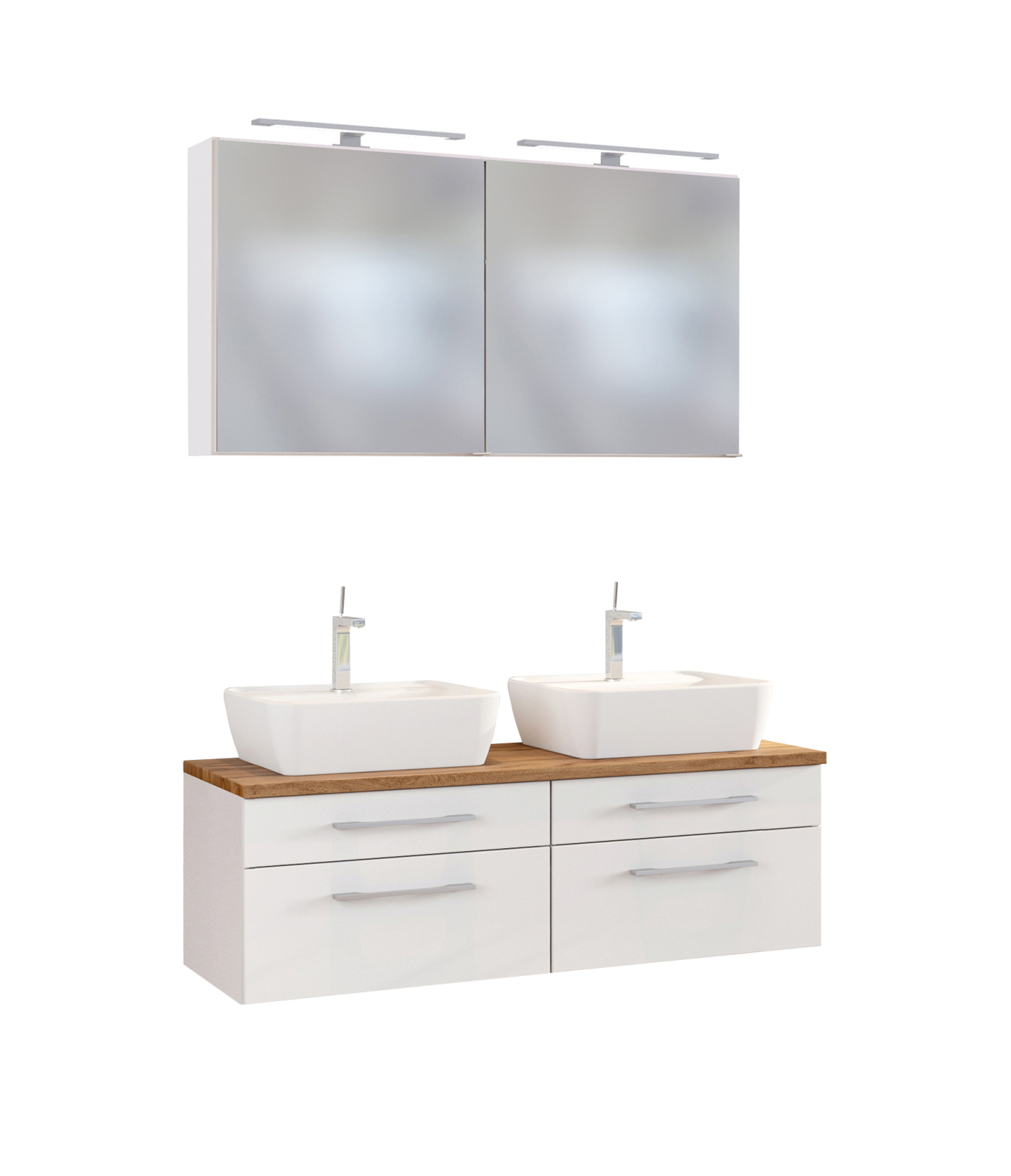 3-teiliges Badmöbel-Set DAVOS - weiß - 120 cm breit