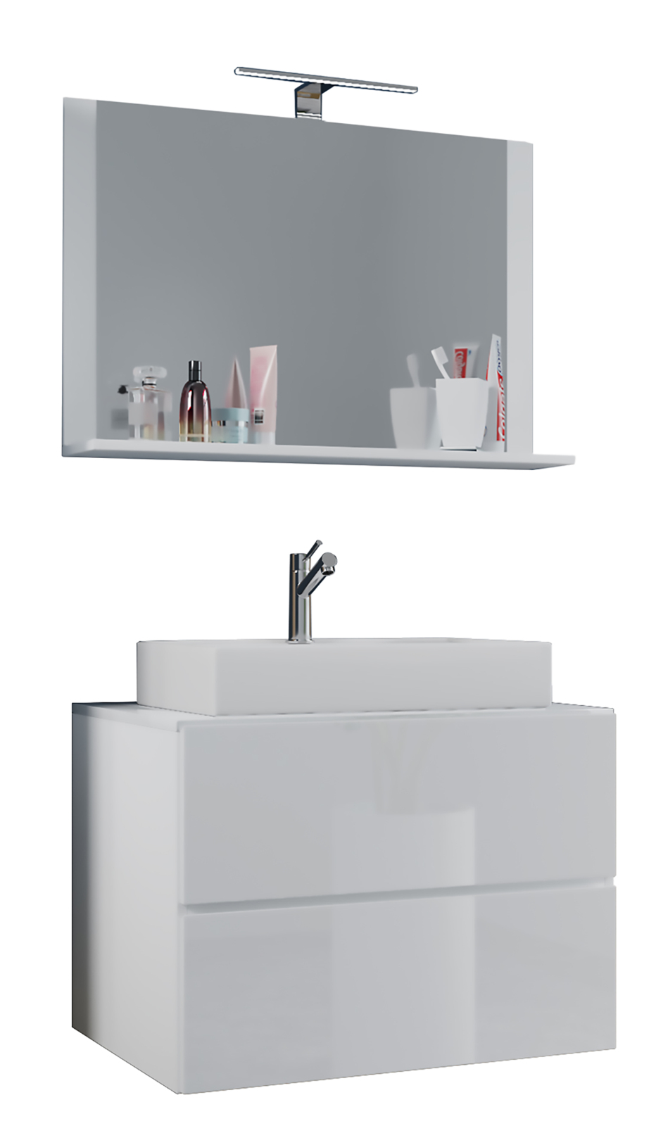 3-teiliges Badmöbel-Set LENDAS - weiß - 80 cm breit