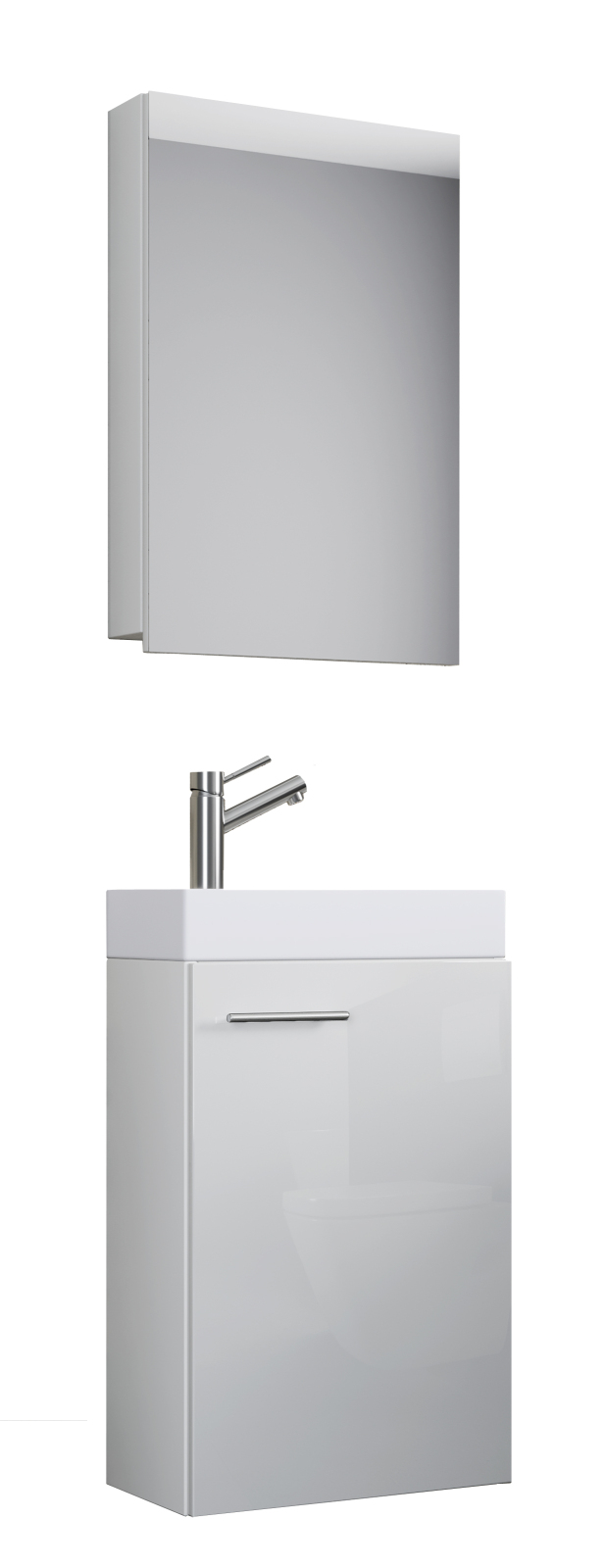 3-teiliges Badmöbel-Set SLITO - weiß - mit Spiegelschrank