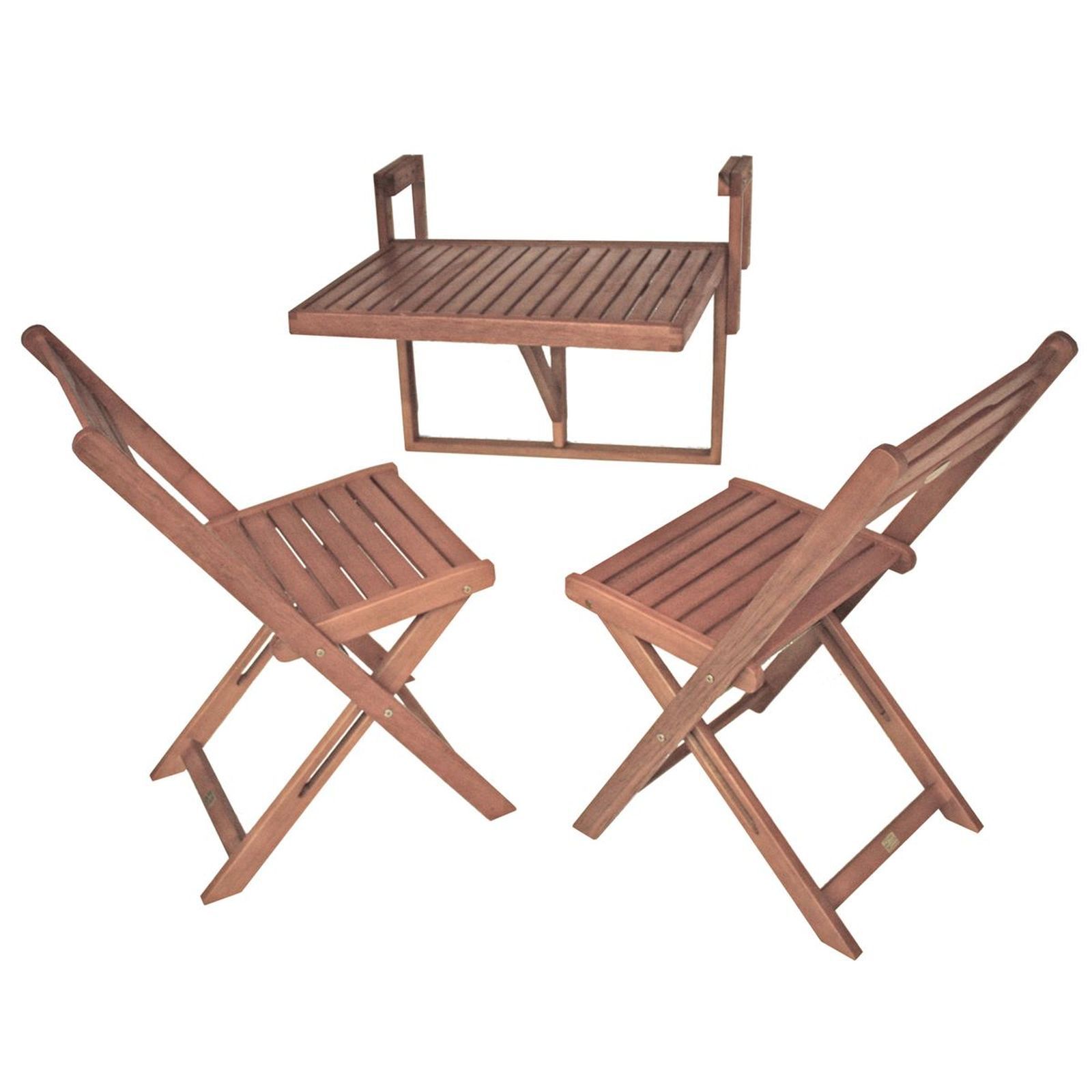 3-teiliges Balkon-Hängetisch-Set BERKELEY - Eukalyptus