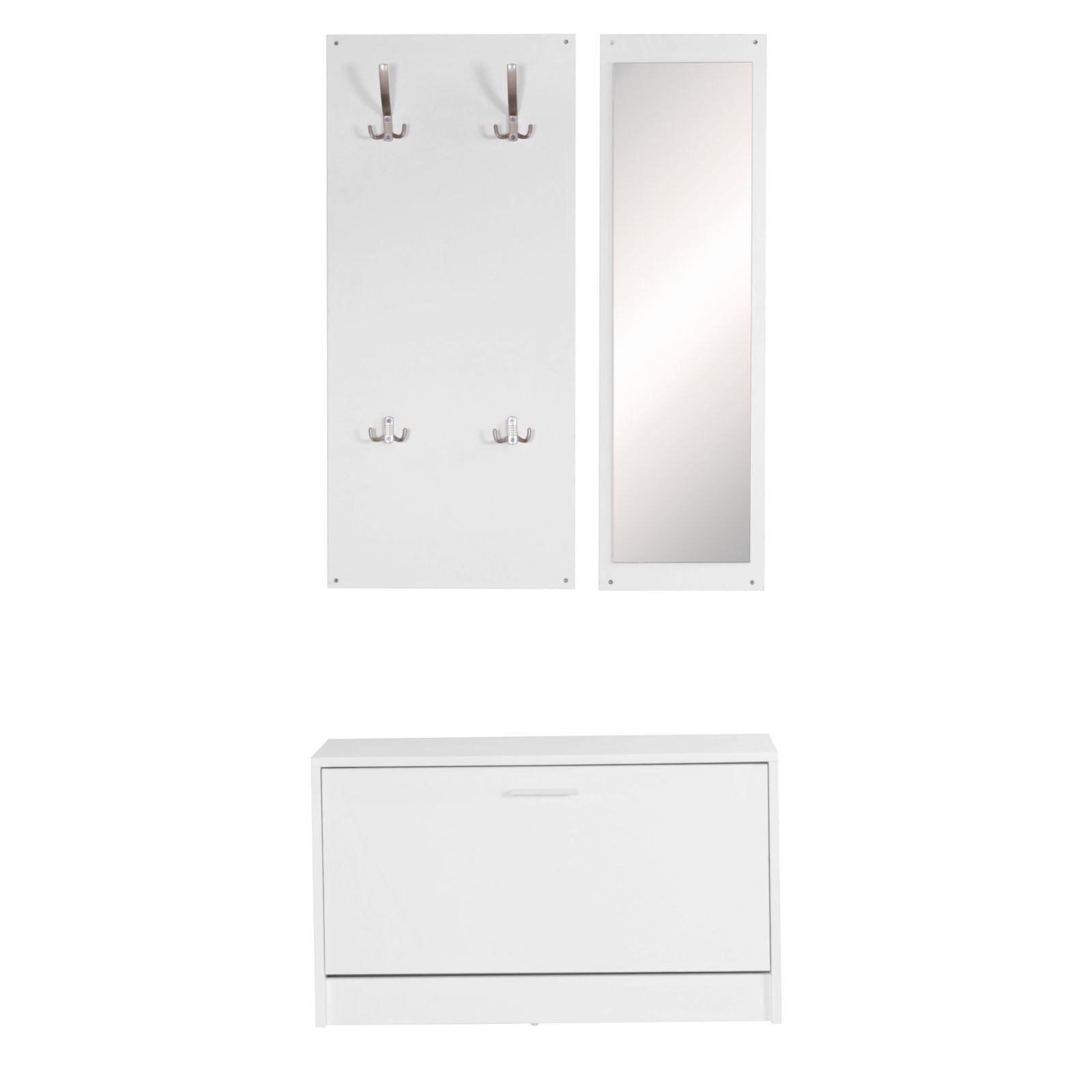 3-teiliges Garderoben-Set - weiß
