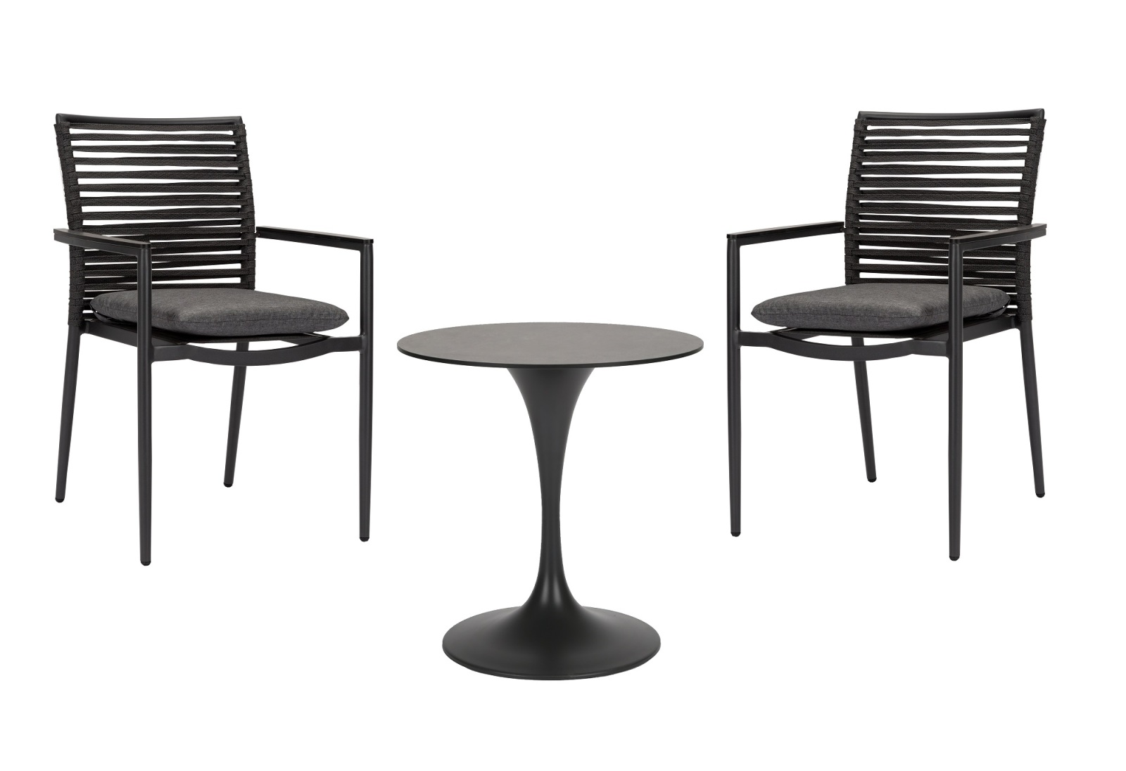 3-teiliges Gartenmöbel-Set - anthrazit - 70x72 cm