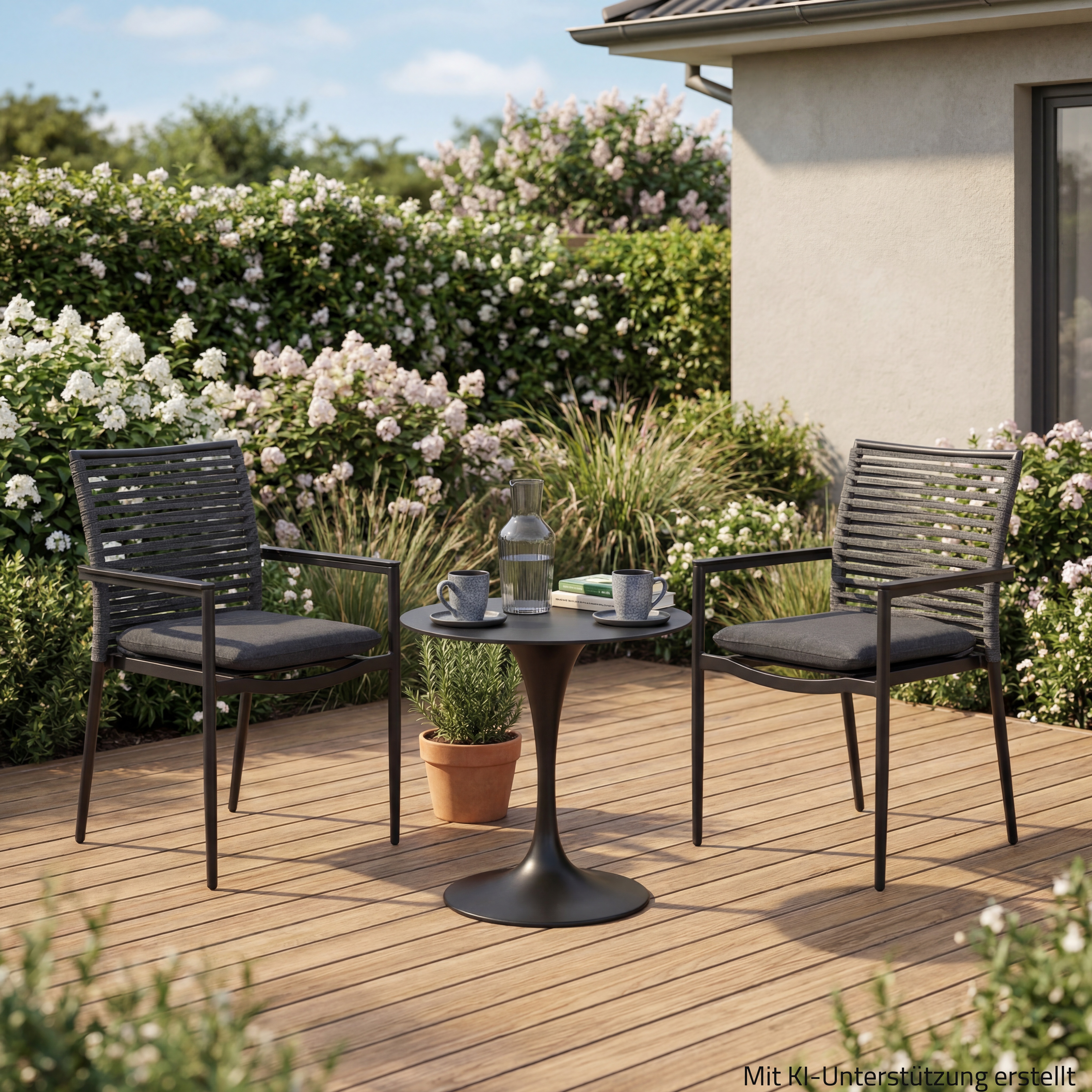 3-teiliges Gartenmöbel-Set - anthrazit - 70x72 cm