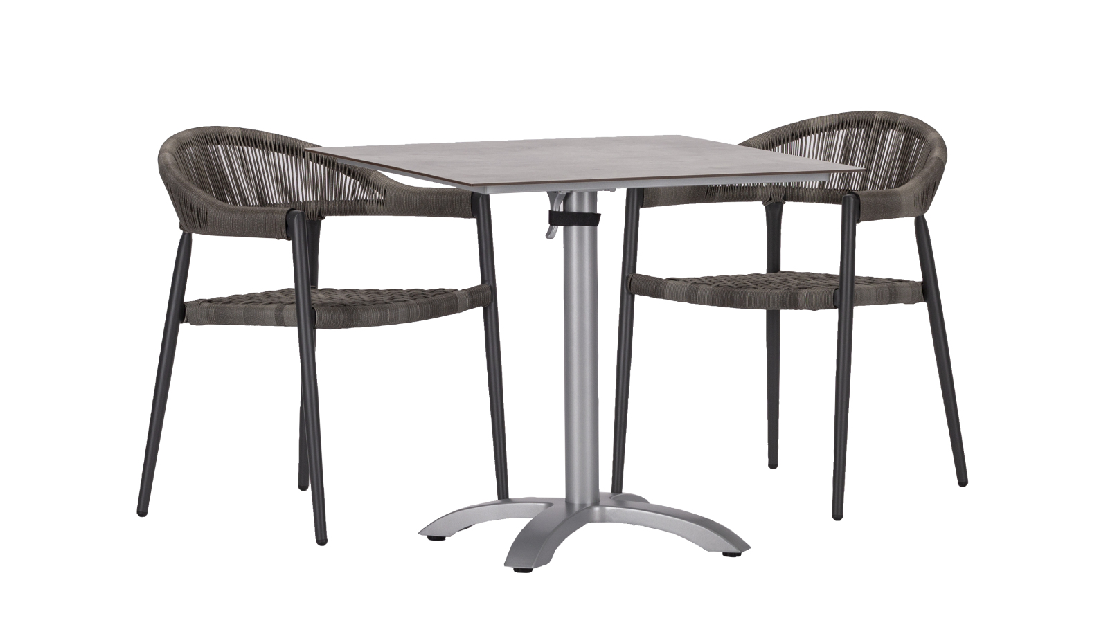 3-teiliges Gartenmöbel-Set - anthrazit-platin - 80x72 cm