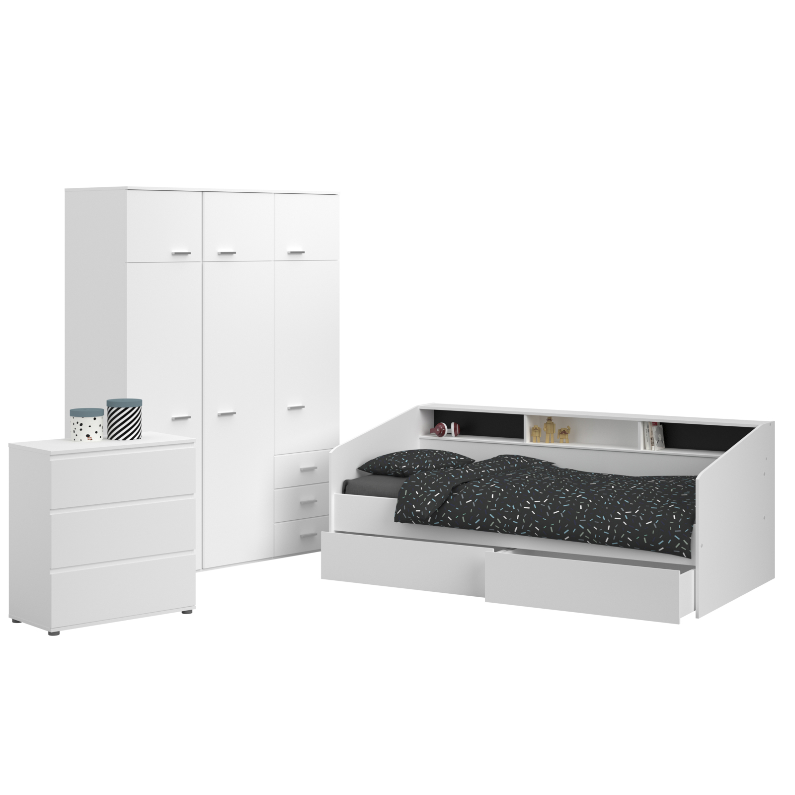 3-teiliges Jugendzimmer SLEEP 21 - weiß