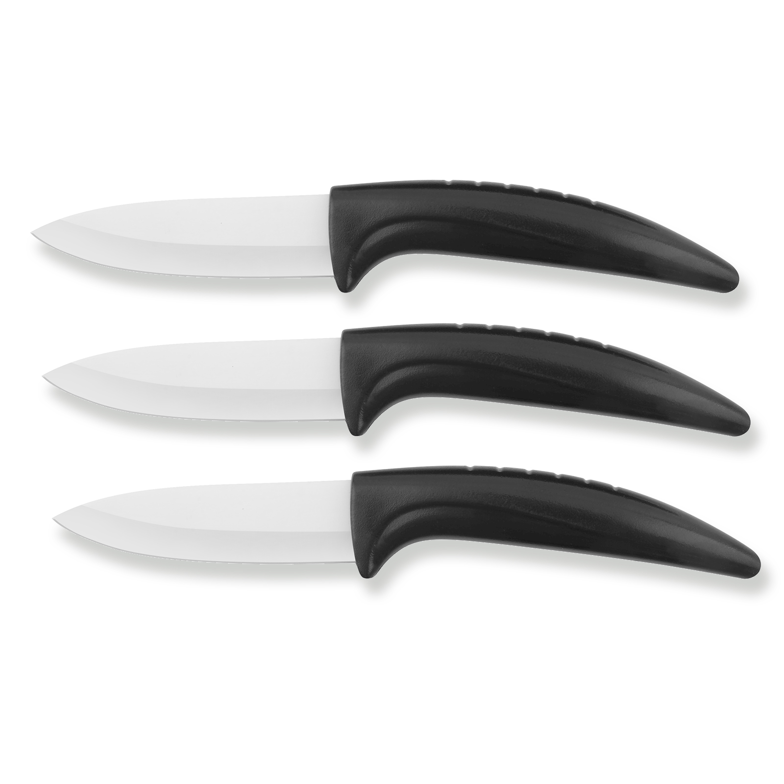 3-teiliges Keramik-Messerset - schwarz-weiß 