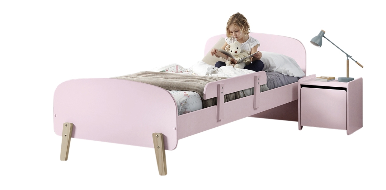 3-teiliges Kinderzimmer-Set KIDDY - rosa - Absturzschutz - 90x200 cm