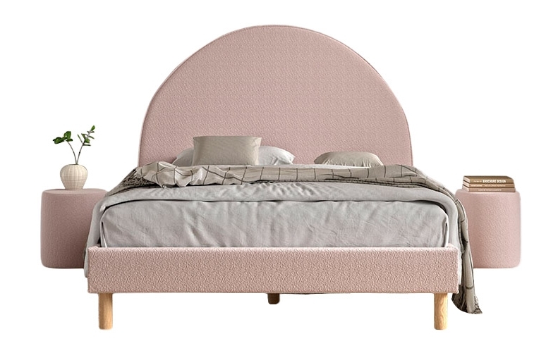 3-teiliges Polsterbett-Set MOON - rosa - 140x200 cm