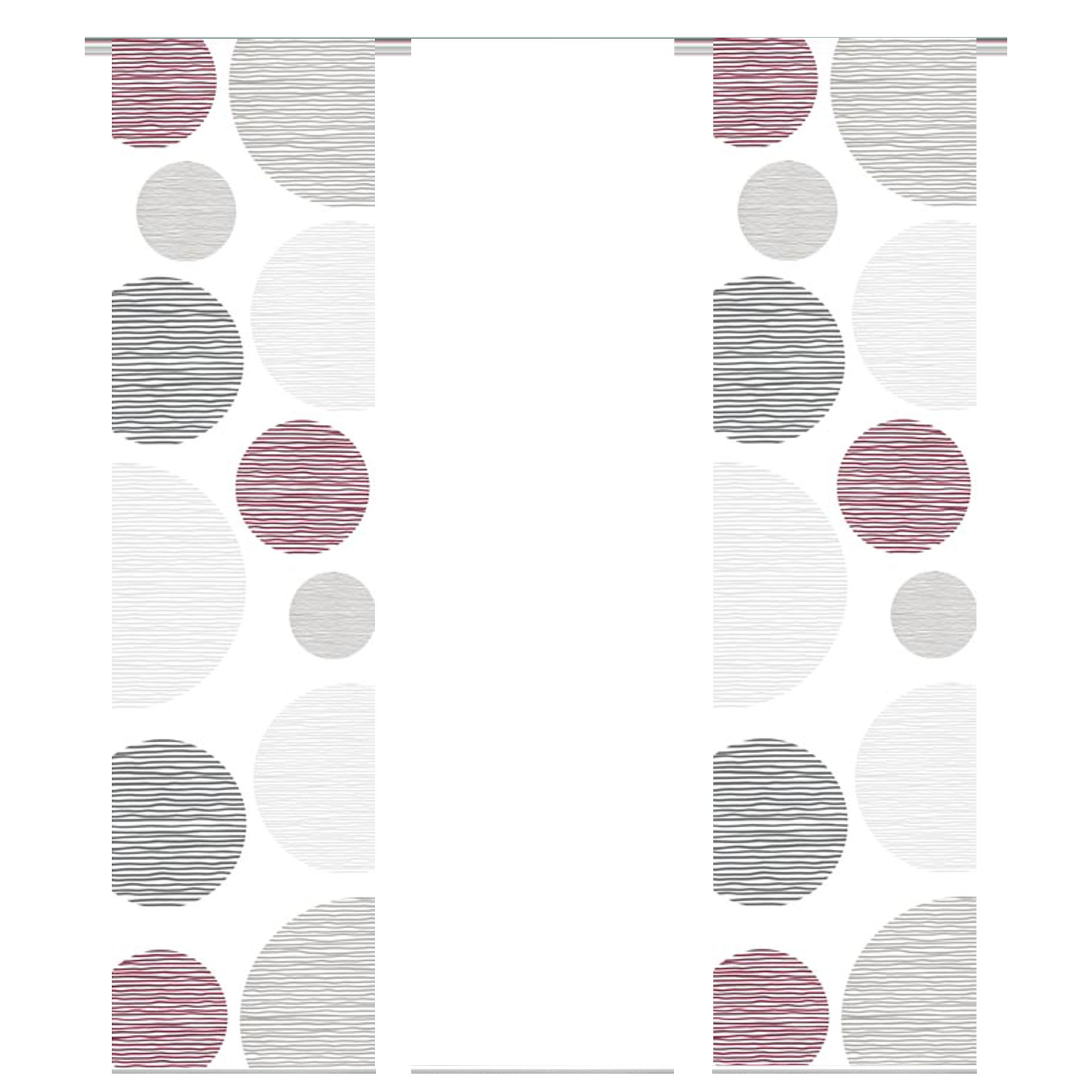 3-teiliges Schiebevorhang-Set BORDEN - bordeaux - je 60x245 cm