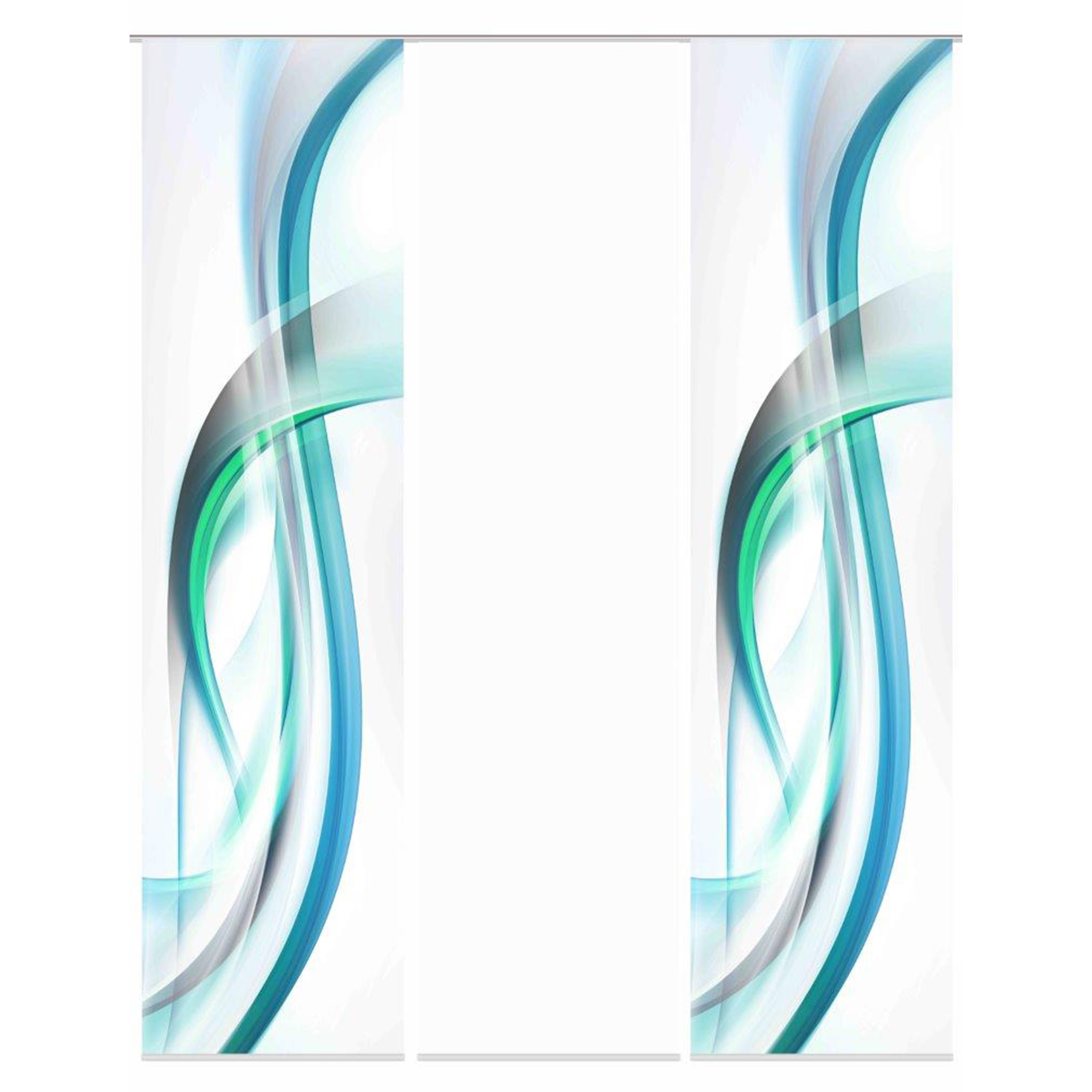 3-teiliges Schiebevorhang-Set FALA - blaugrün - je 60x245 cm