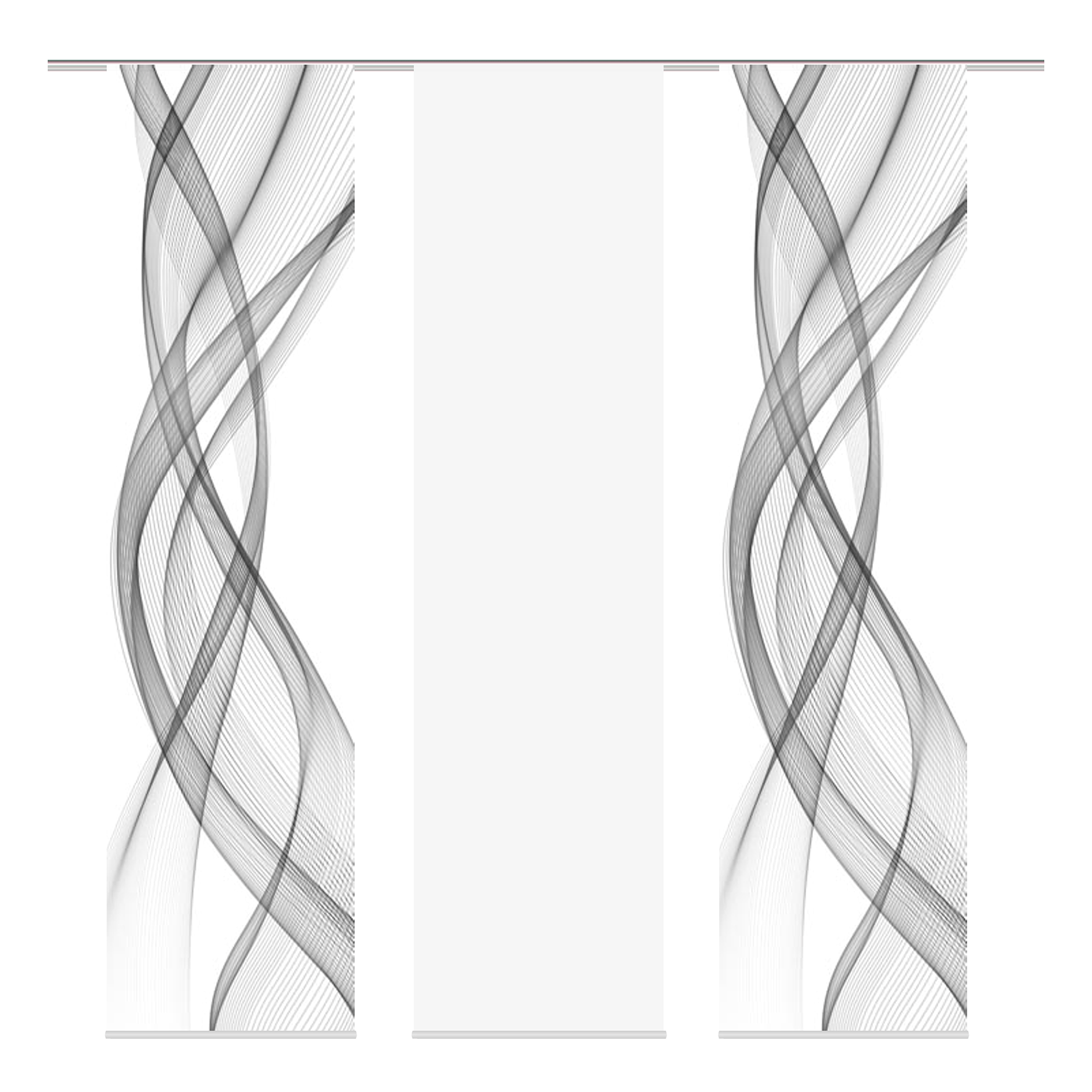 3-teiliges Schiebevorhang-Set FERROL - grau - je 60x245 cm