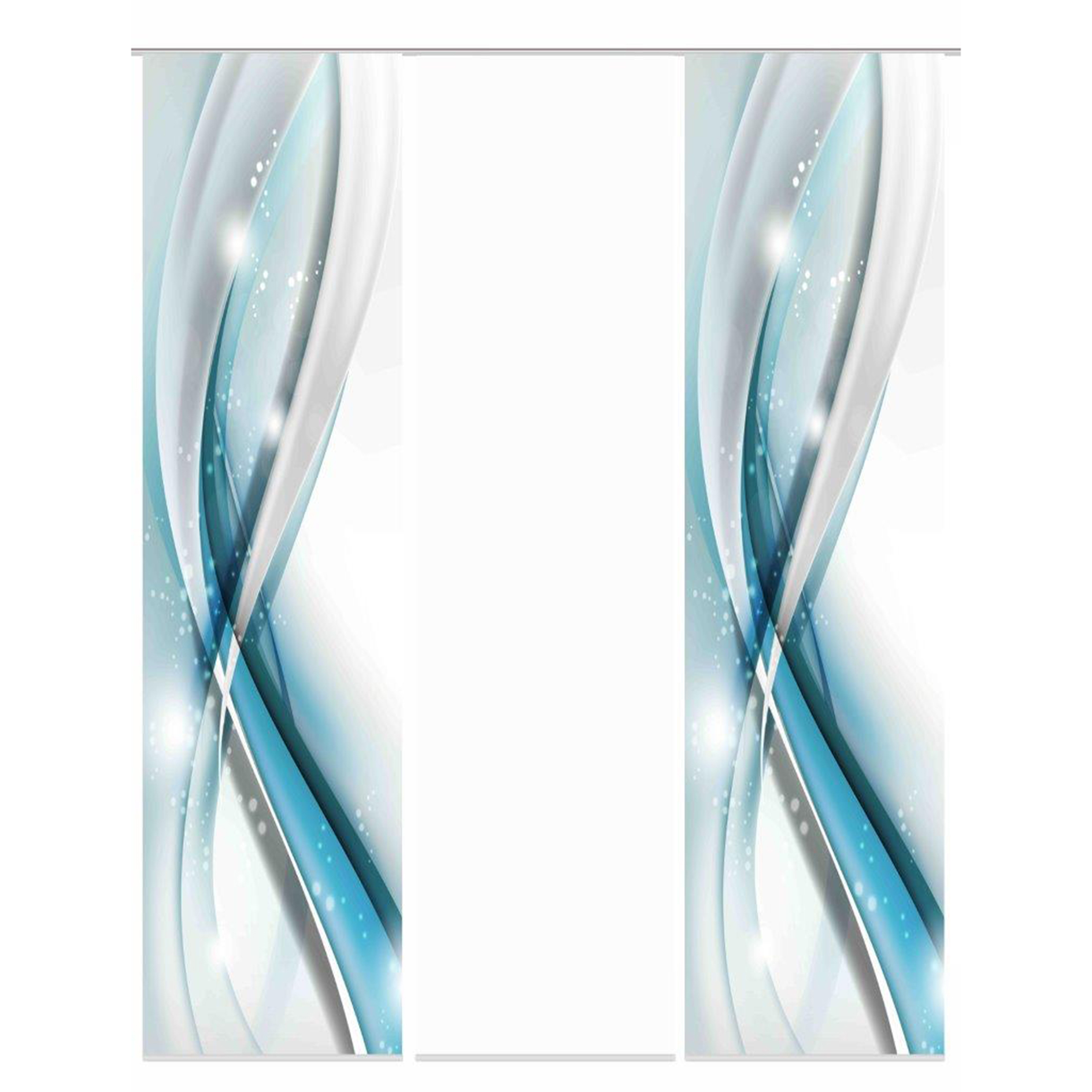 3-teiliges Schiebevorhang-Set GLIWE - aqua - je 60x245 cm