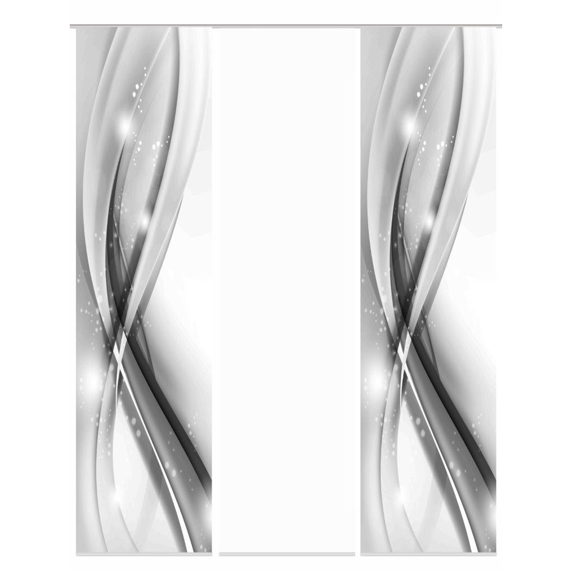 3-teiliges Schiebevorhang-Set GLIWE - grau - je 60x245 cm