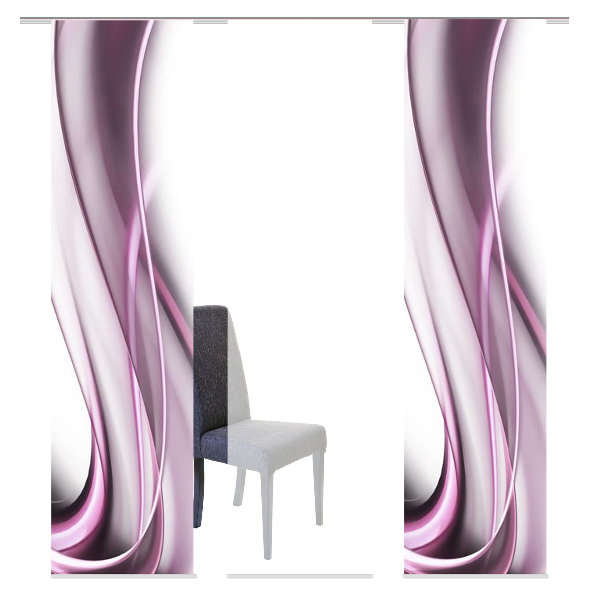 3-teiliges Schiebevorhang-Set ONDA - beere - je 60x245 cm