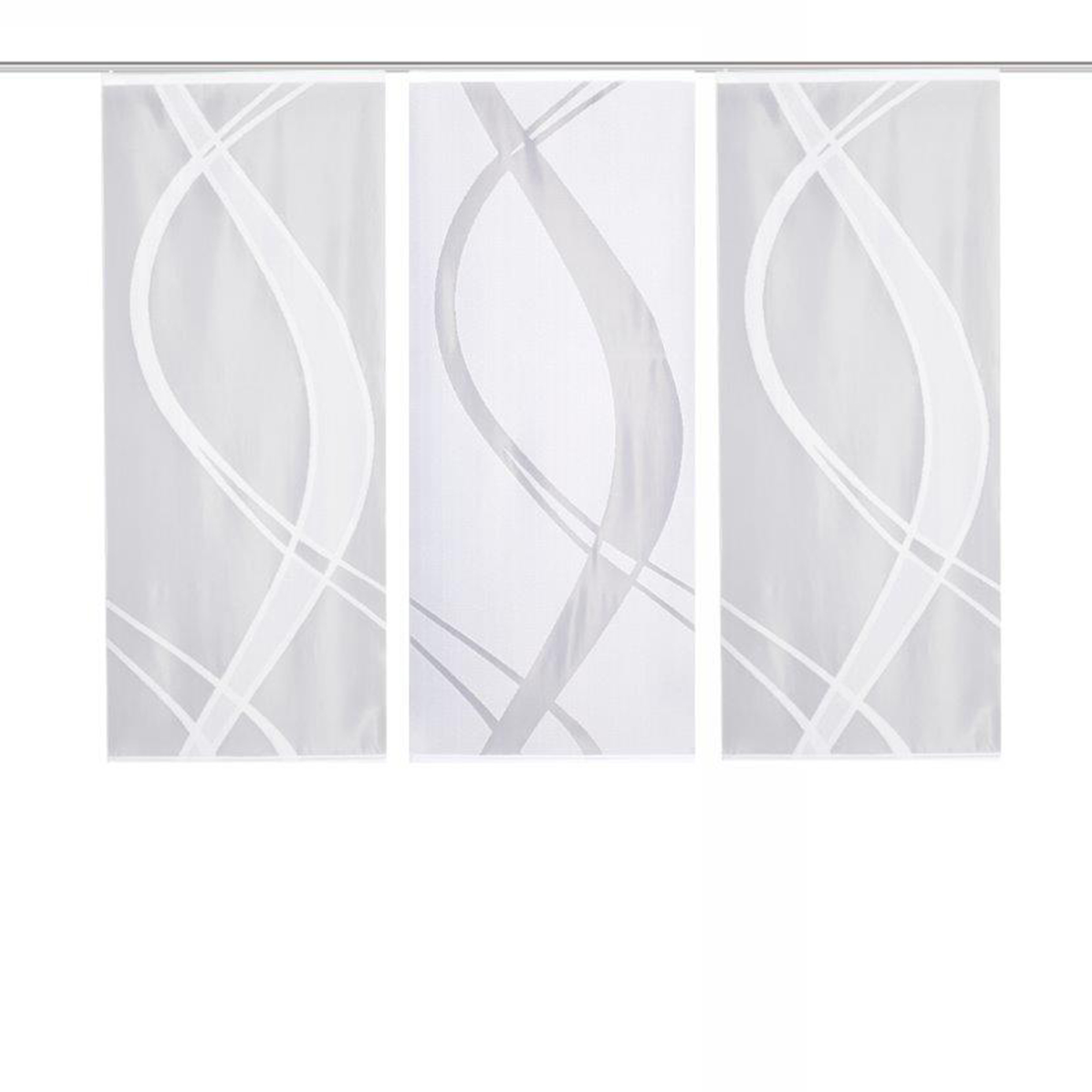 3-teiliges Schiebevorhang-Set TIBASO - transparent-weiß - je 57x145 cm
