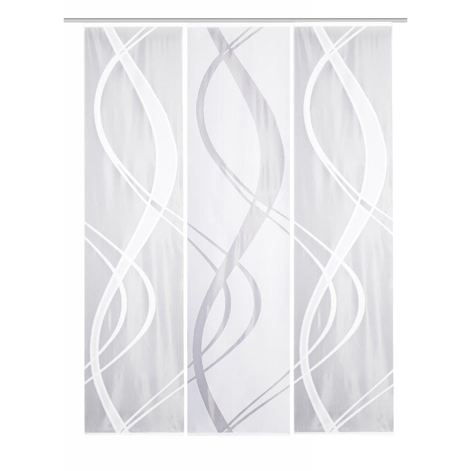 3-teiliges Schiebevorhang-Set TIBASO - transparent-weiß - je 57x225 cm