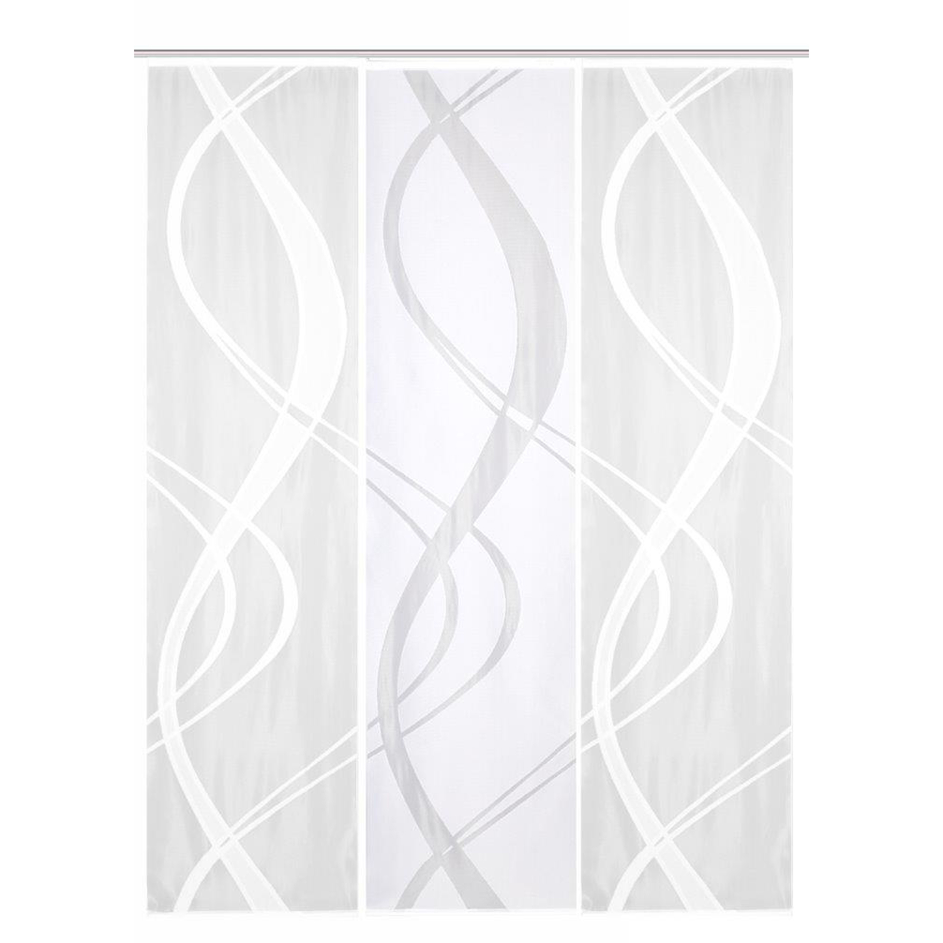 3-teiliges Schiebevorhang-Set TIBASO - transparent-weiß - je 57x245 cm