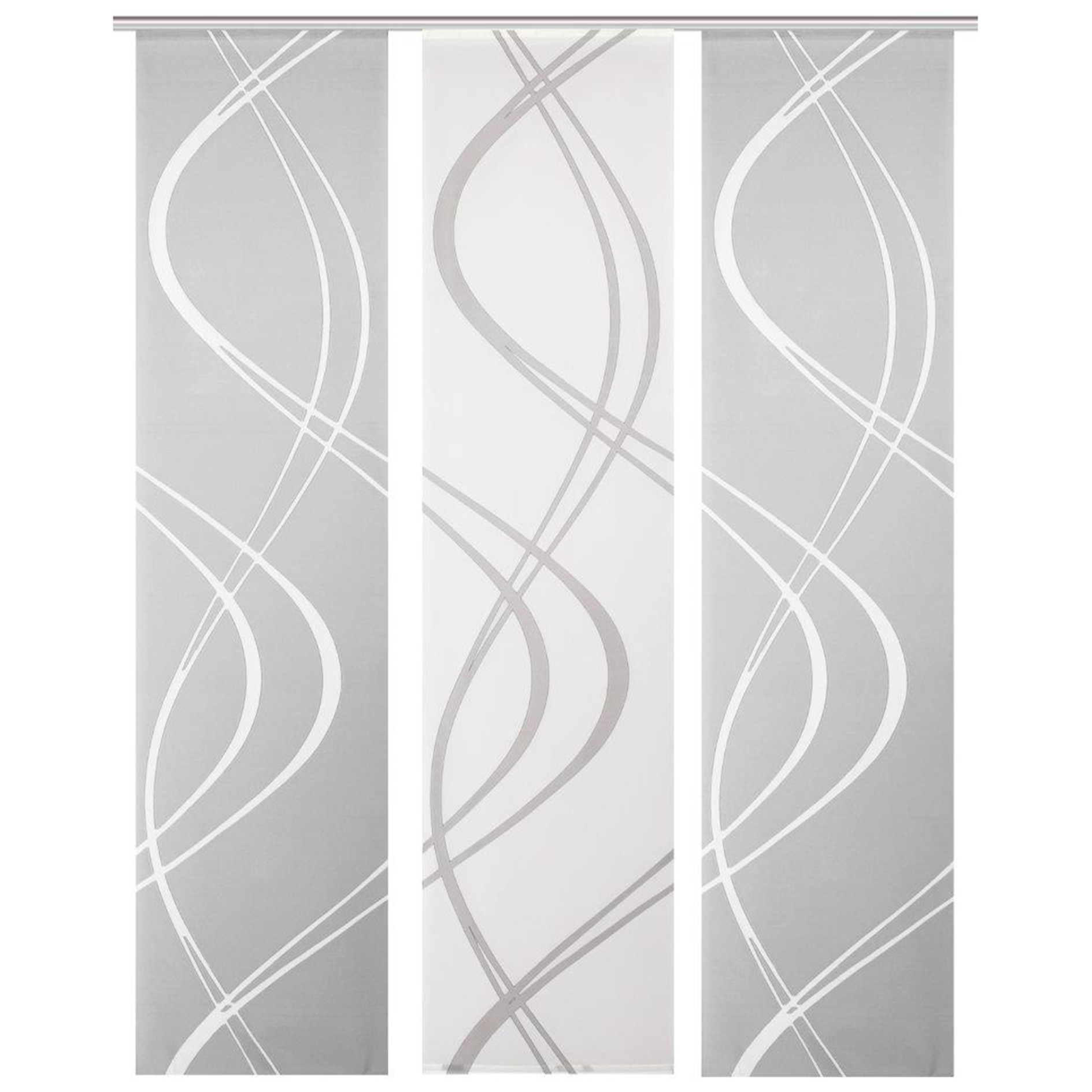 3-teiliges Schiebevorhang-Set TIBERIO - grau - je 60x245 cm