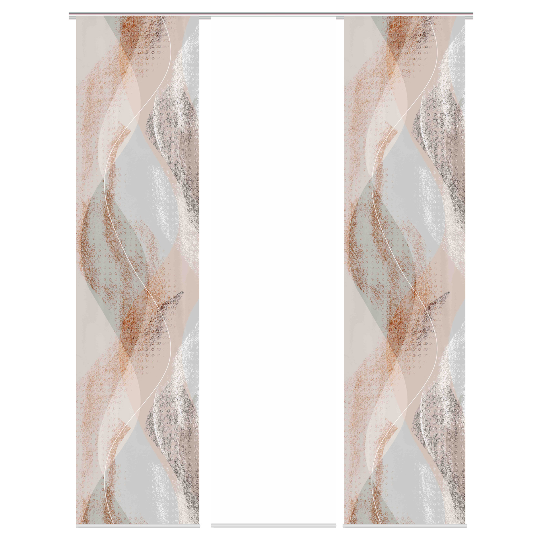 3-teiliges Schiebevorhang-Set TORRE - kupfer-weiß - je 60x245 cm