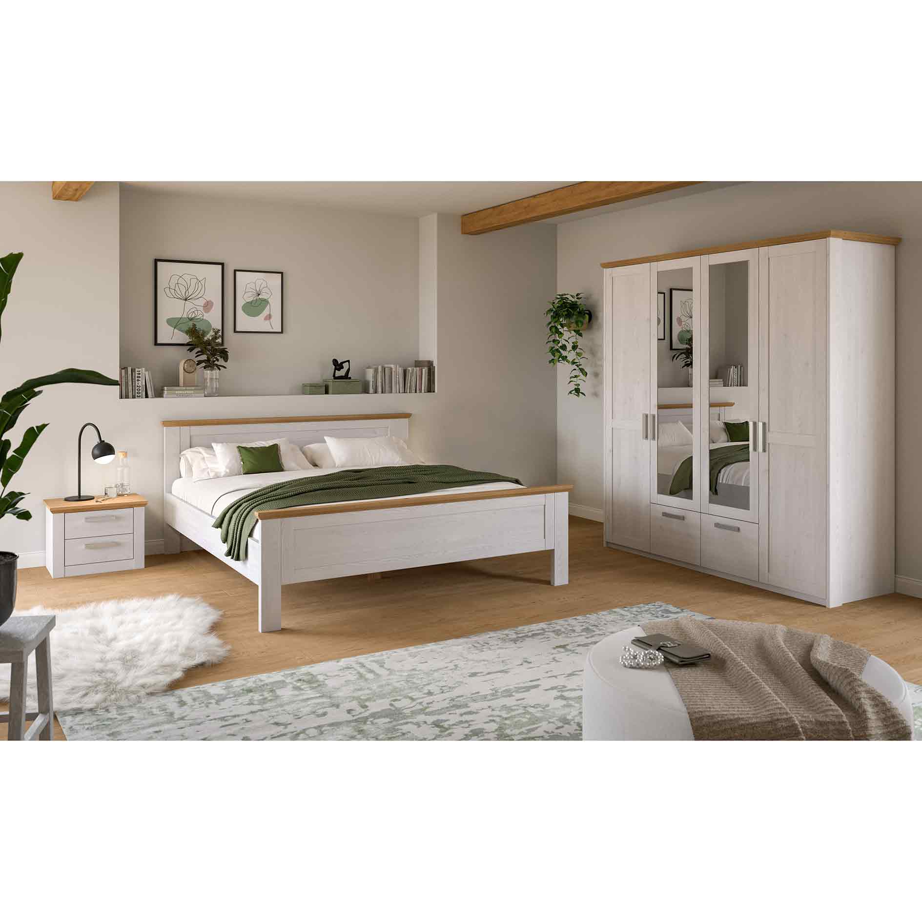 3-teiliges Schlafzimmer-Set VERONA - Sibiu Lärche - Artisan Eiche - 180 x 200 cm 
