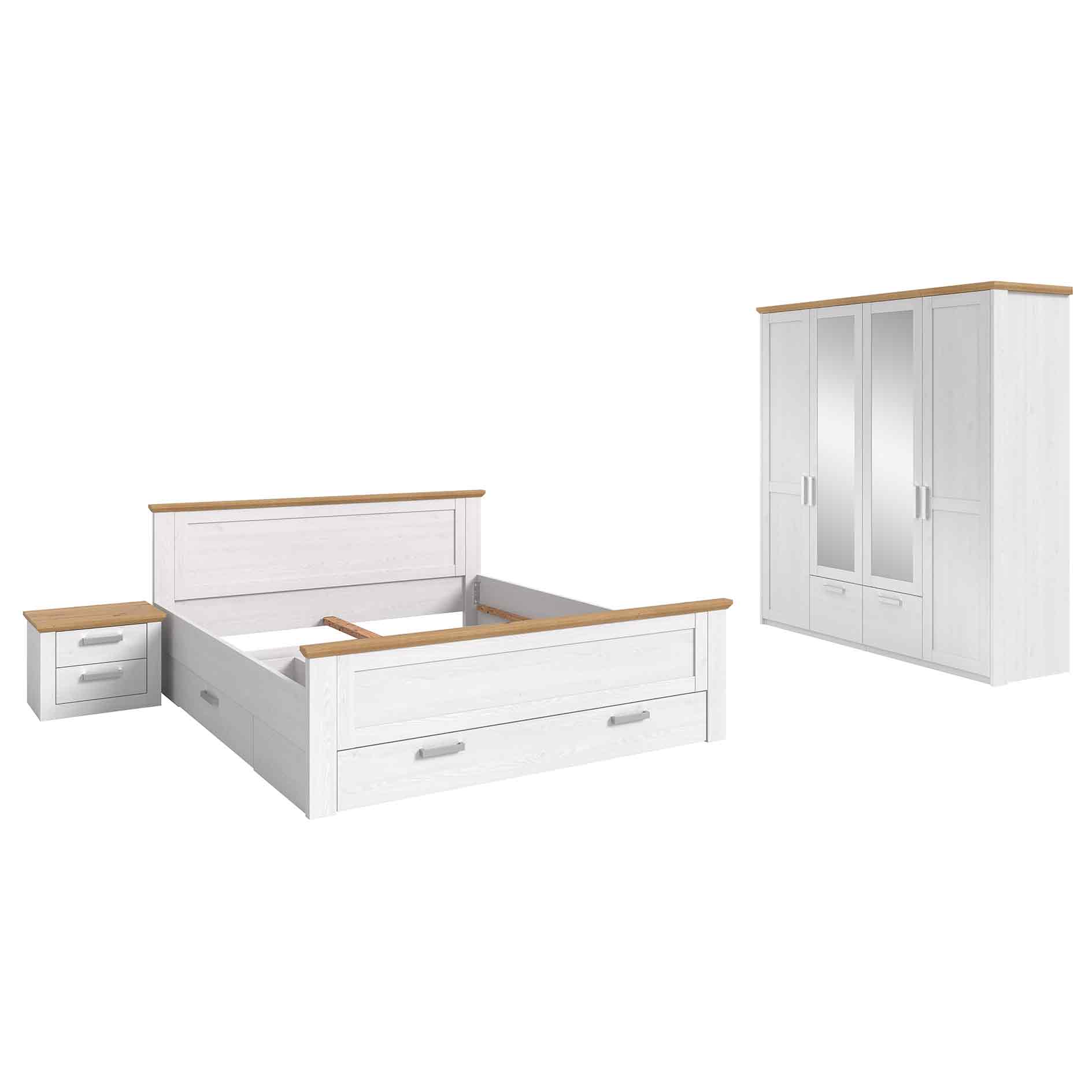 3-teiliges Schlafzimmer-Set VERONA - Sibiu Lärche - Artisan Eiche - mit Unterbettauszügen