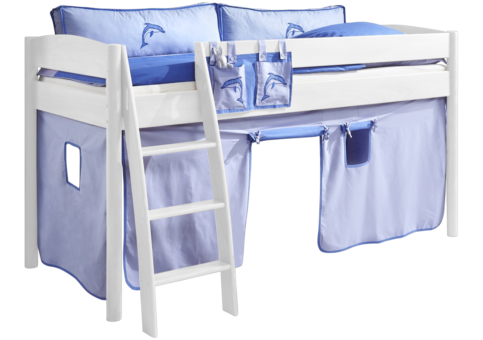 3-teiliges Stoffset - blau - für Halbhochbett und Etagenbett