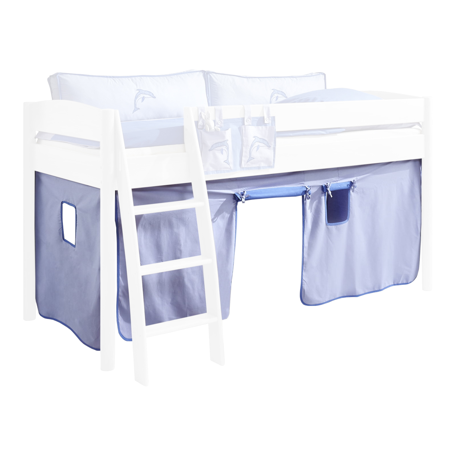 3-teiliges Stoffset - blau - für Halbhochbett und Etagenbett