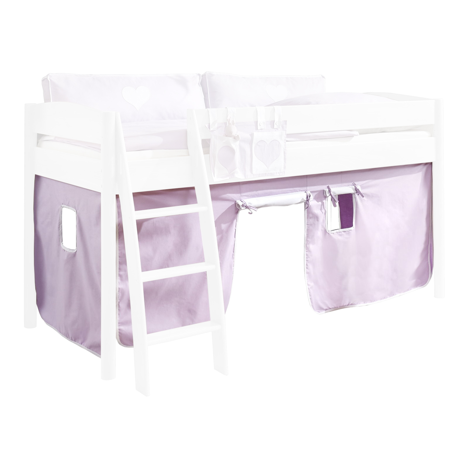 3-teiliges Stoffset - lila-rosa - für Halbhochbett und Etagenbett