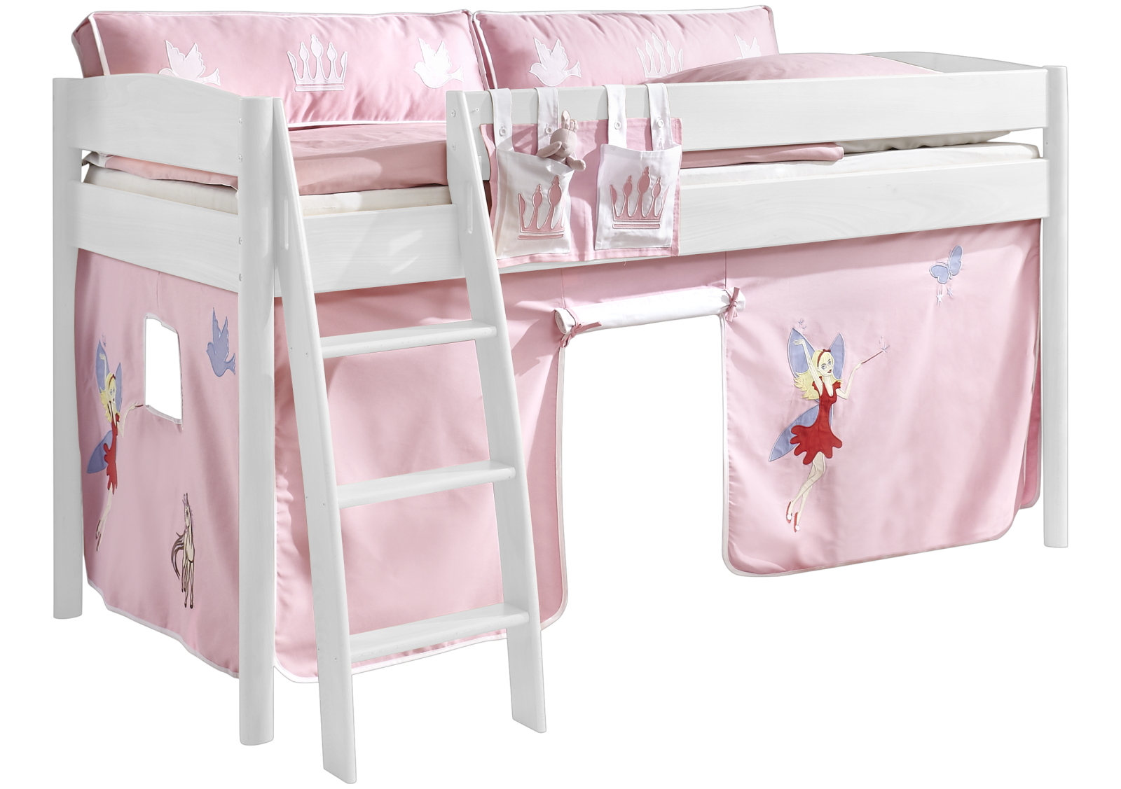 3-teiliges Stoffset - rosa - für Halbhochbett und Etagenbett