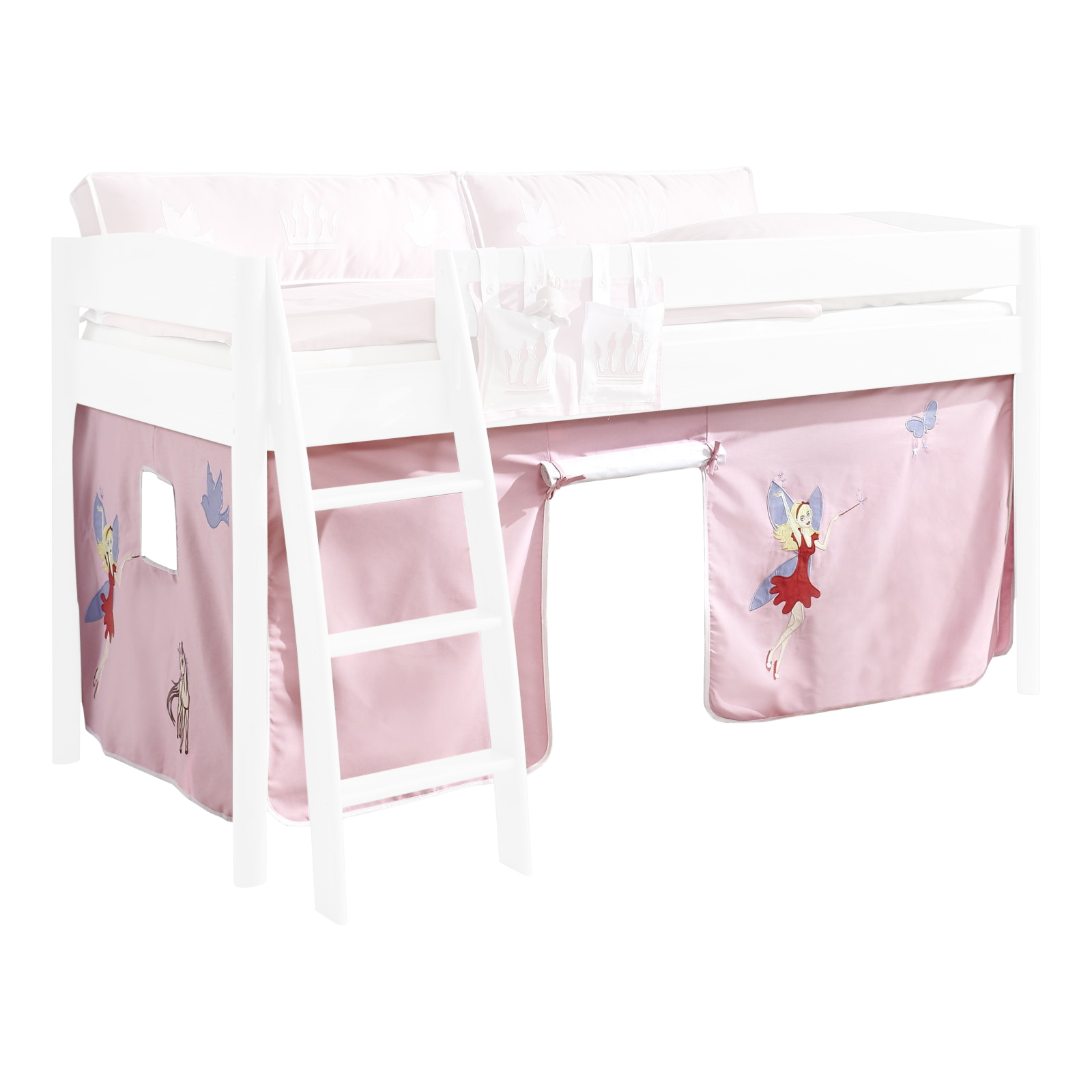 3-teiliges Stoffset - rosa-Prinzessin - für Halbhochbett und Etagenbett