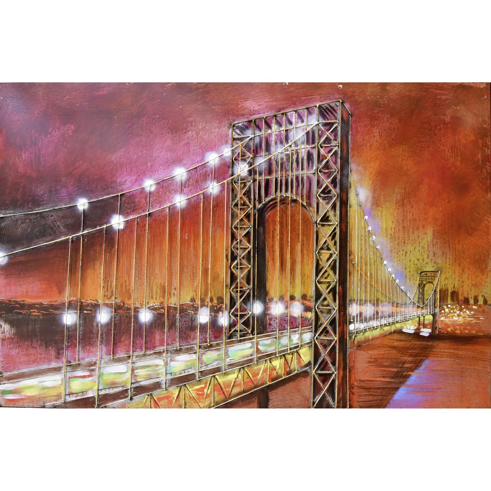 3D-Effekt Metallbild BRÜCKE - 120,5x80 cm