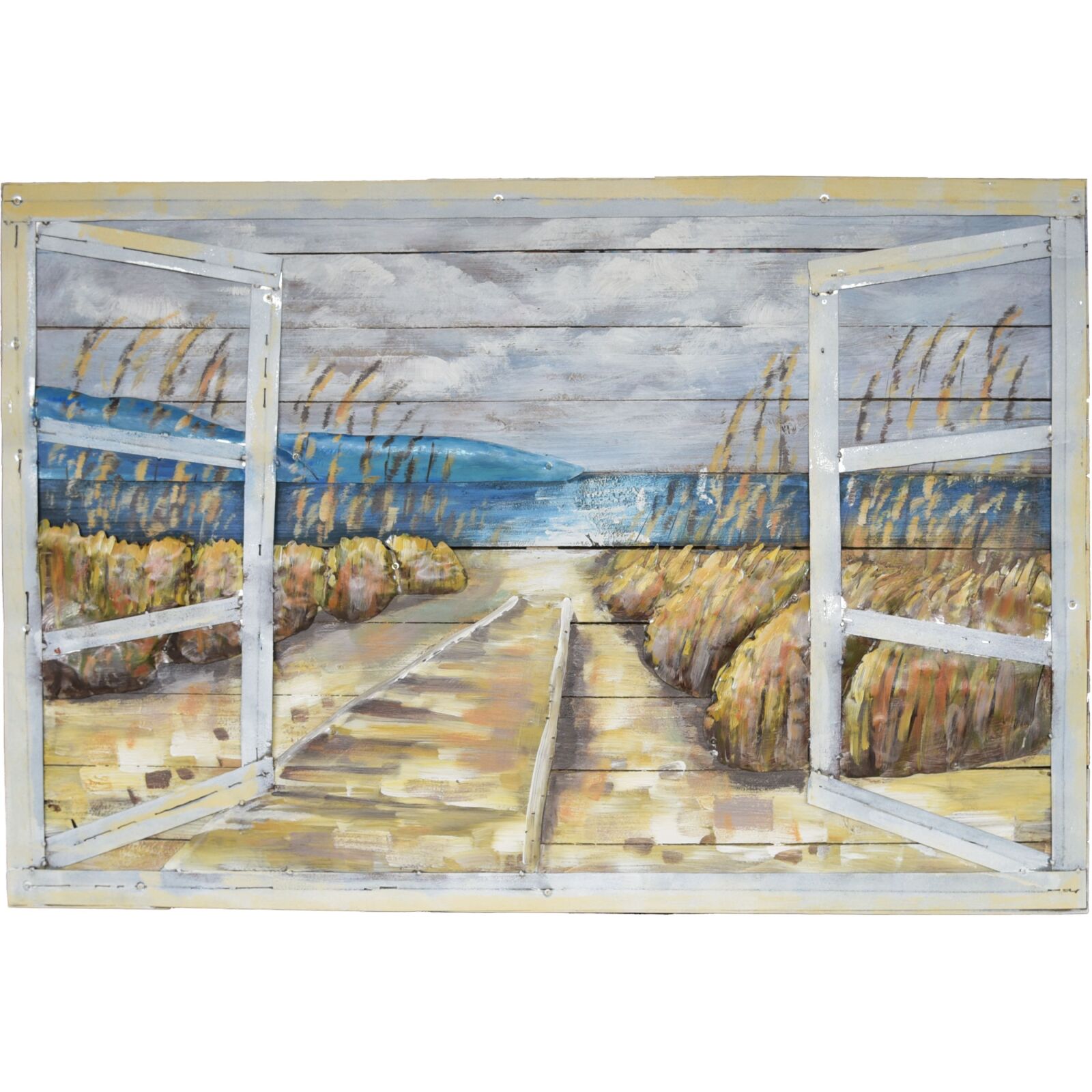3D-Effekt Metallbild MEERBLICK - 120x80 cm