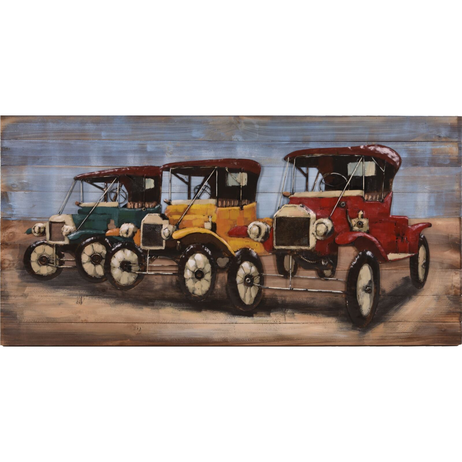3D-Effekt Metallbild OLDTIMER - 140x70 cm