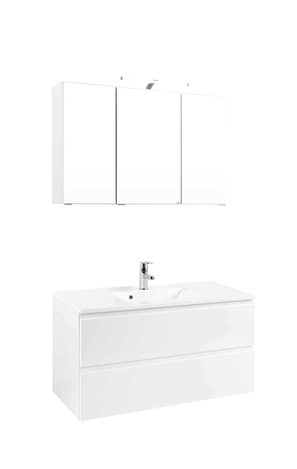 3D Spiegelschrank CARDIFF - weiß - 100 cm