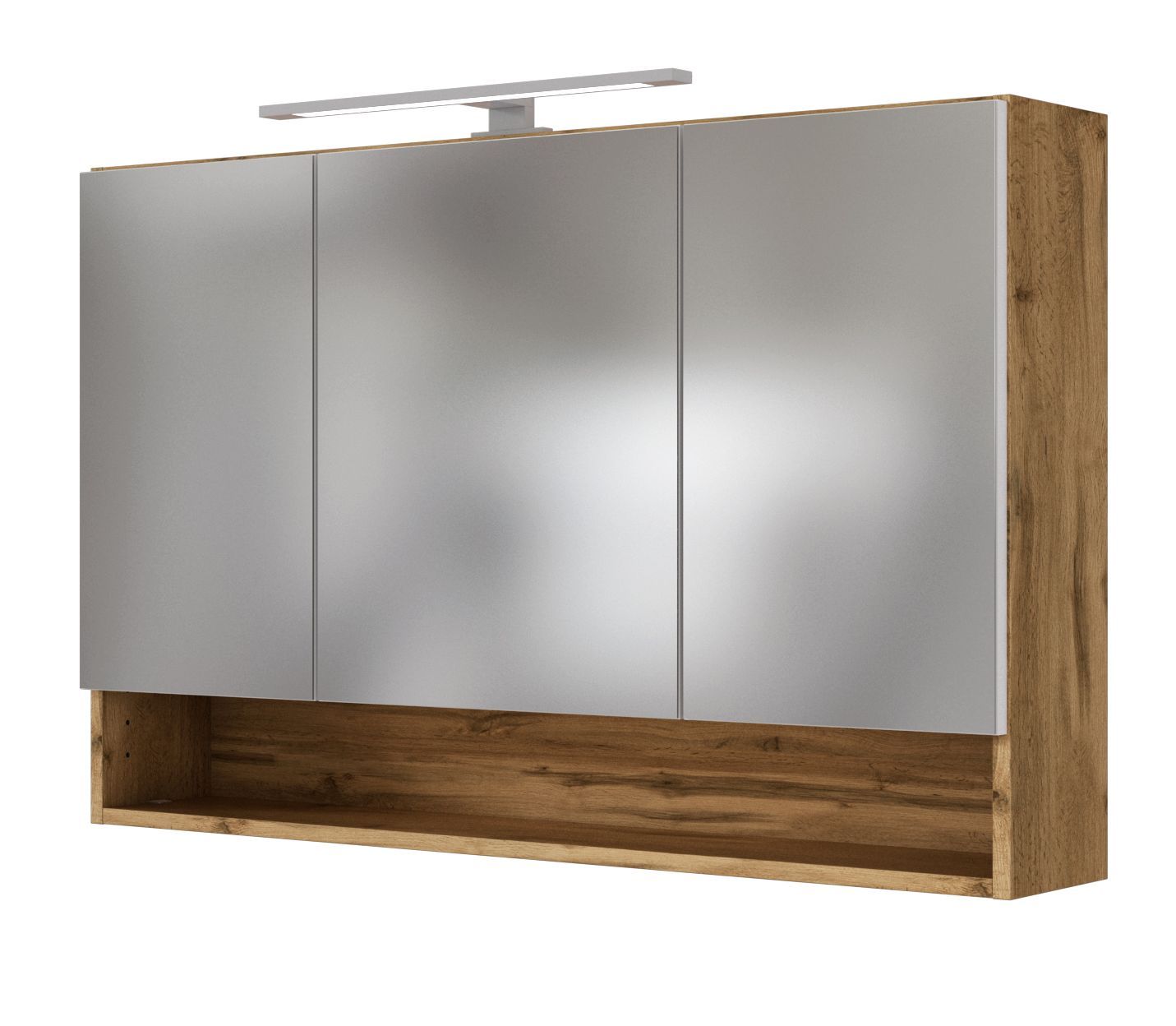 3D Spiegelschrank LIVORNO - Wotaneiche - mit Beleuchtung - 100 cm