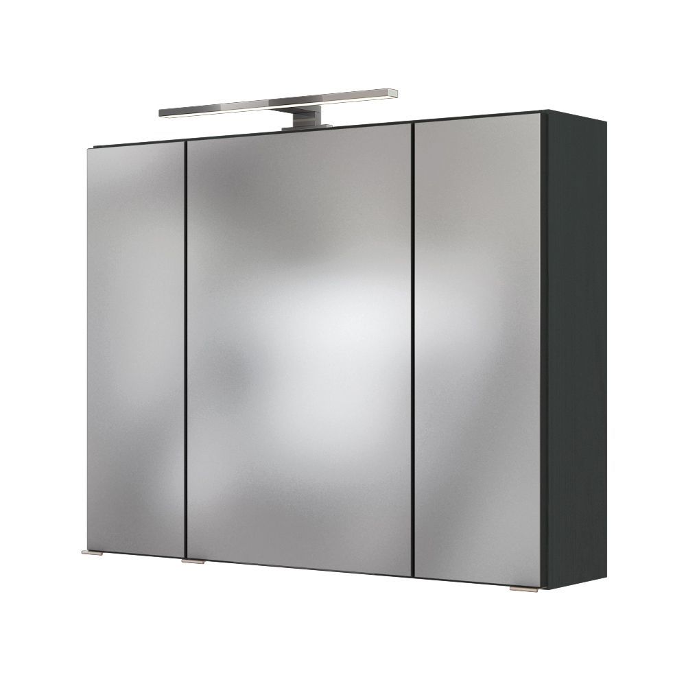 3D-Spiegelschrank LUCCA - grafitgrau - 80 cm breit