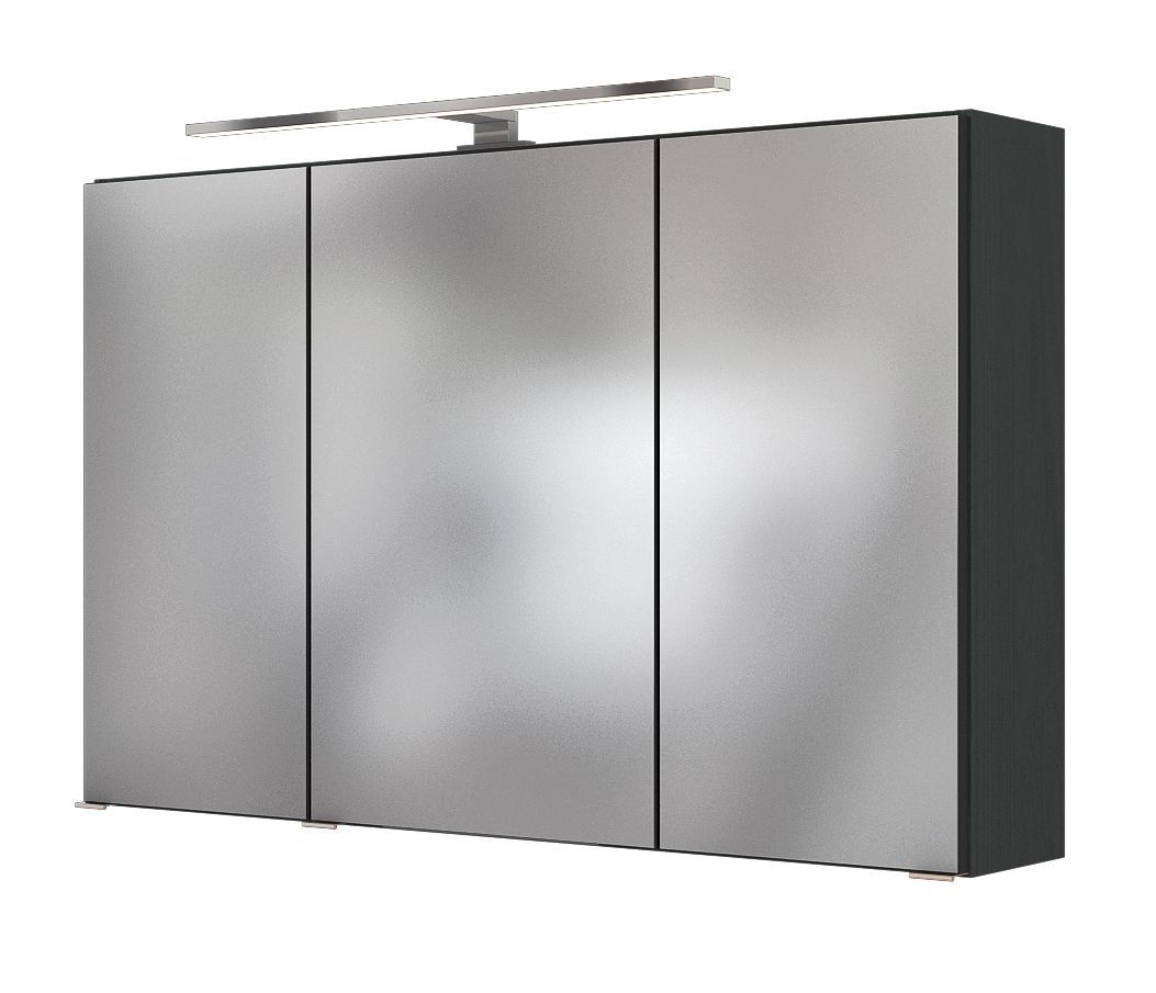 3D-Spiegelschrank PIENZA/BAABE - grafitgrau - 100 cm breit