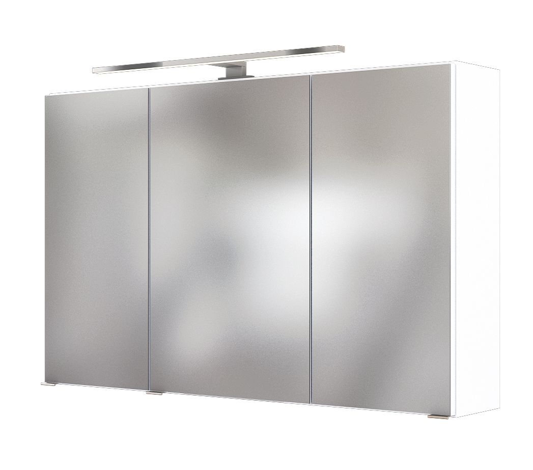 3D-Spiegelschrank PIENZA/BAABE - weiß - 100 cm breit