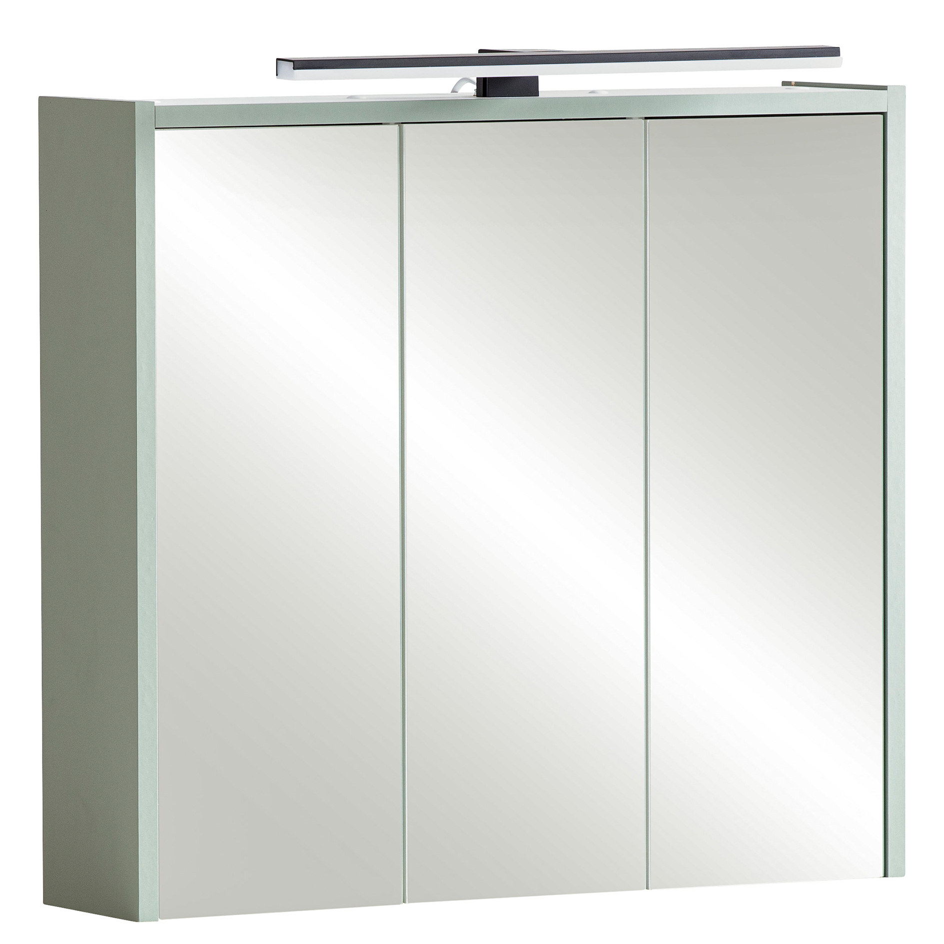 3D-Spiegelschrank - pistazie - Aufsatzleuchte - 65 cm