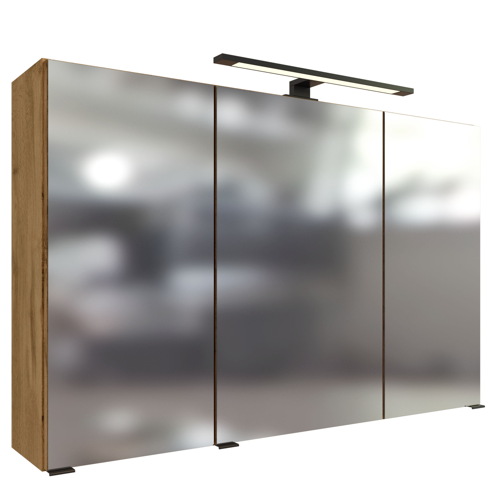 3D-Spiegelschrank - Wotaneiche - 100 cm