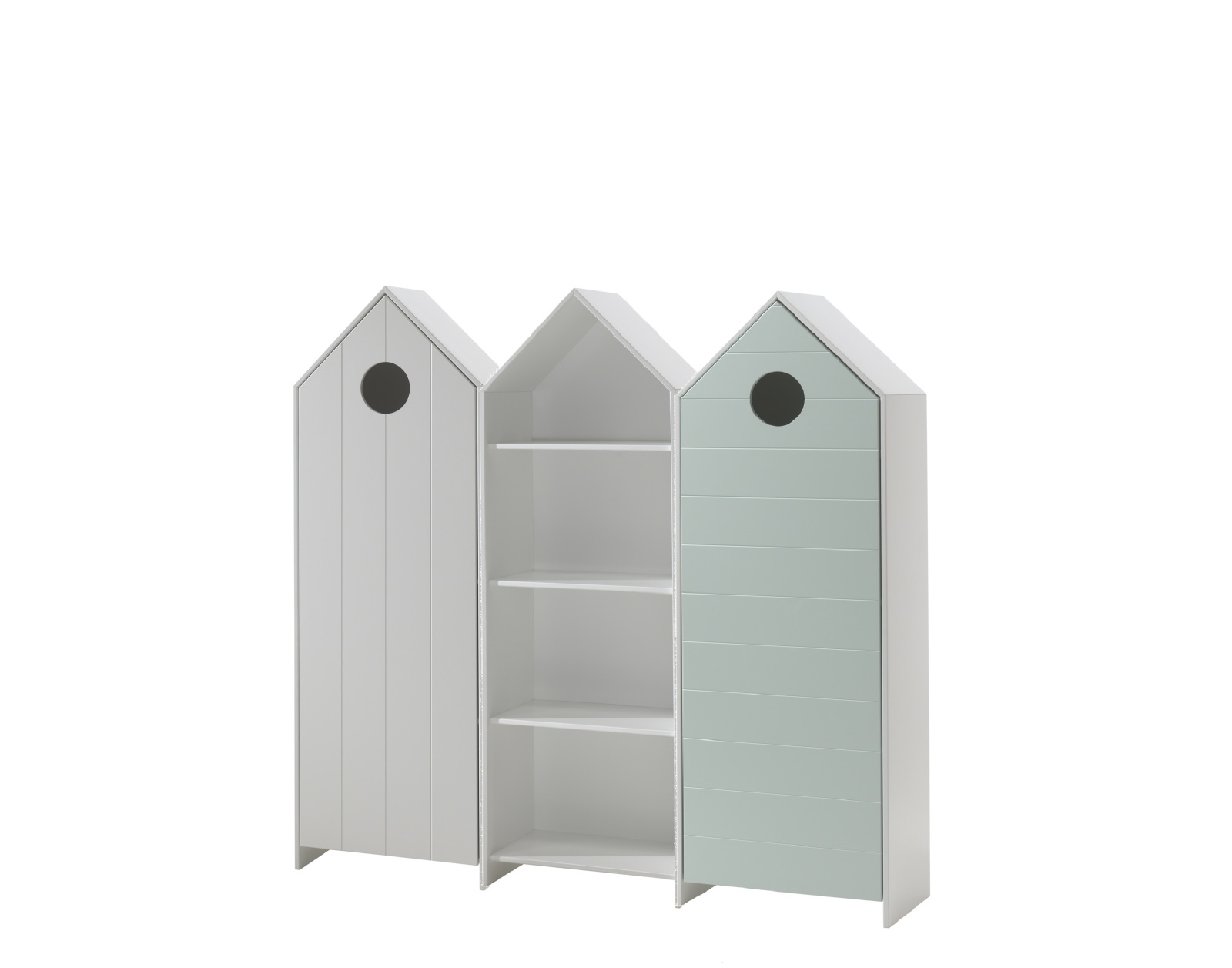 3er-Schrank-Set CASAMI - weiß-mint - Strandhaus-Design - 172 cm breit