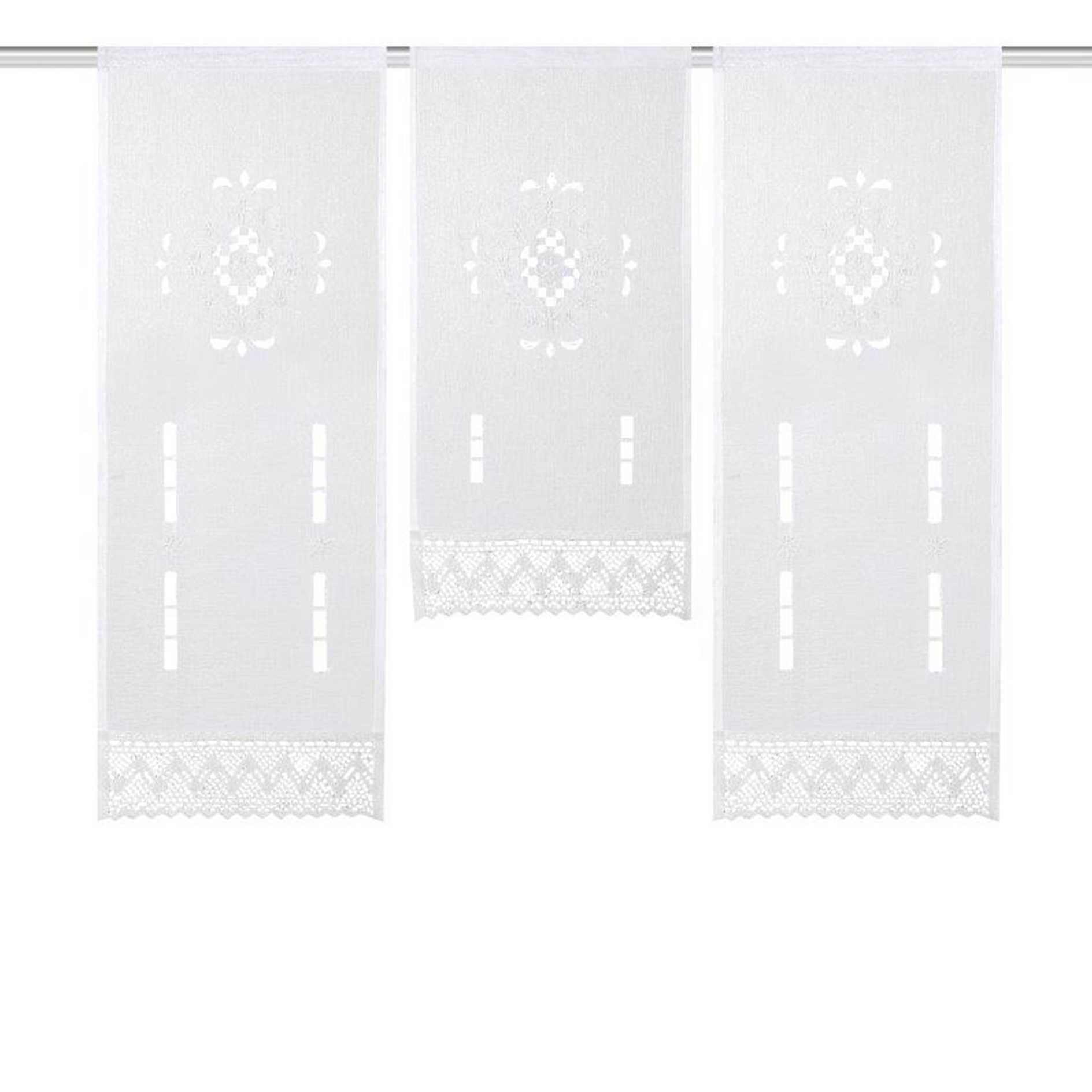 3er-Set Fensterbehang ALEGRA - weiß - 30x80 cm