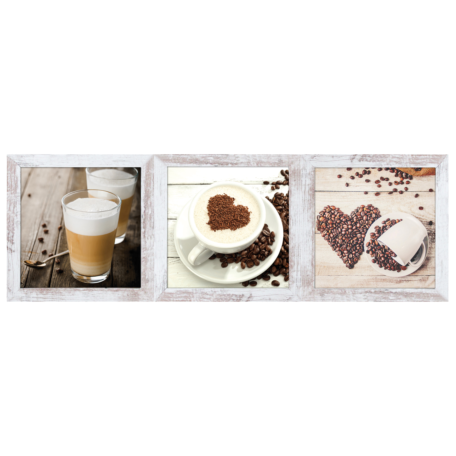 3er-Set Gerahmtes Bild KAFFEE - je 23x23 cm