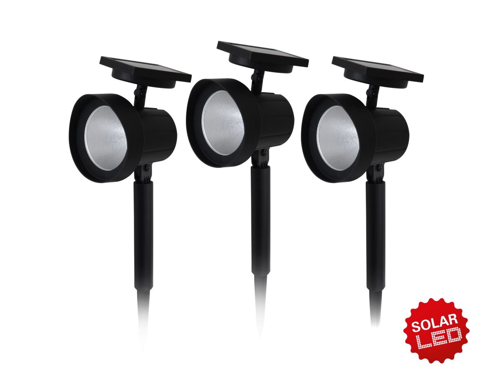 3er-Set LED-Deko-Solar-Erdspieße STAKE - schwarz