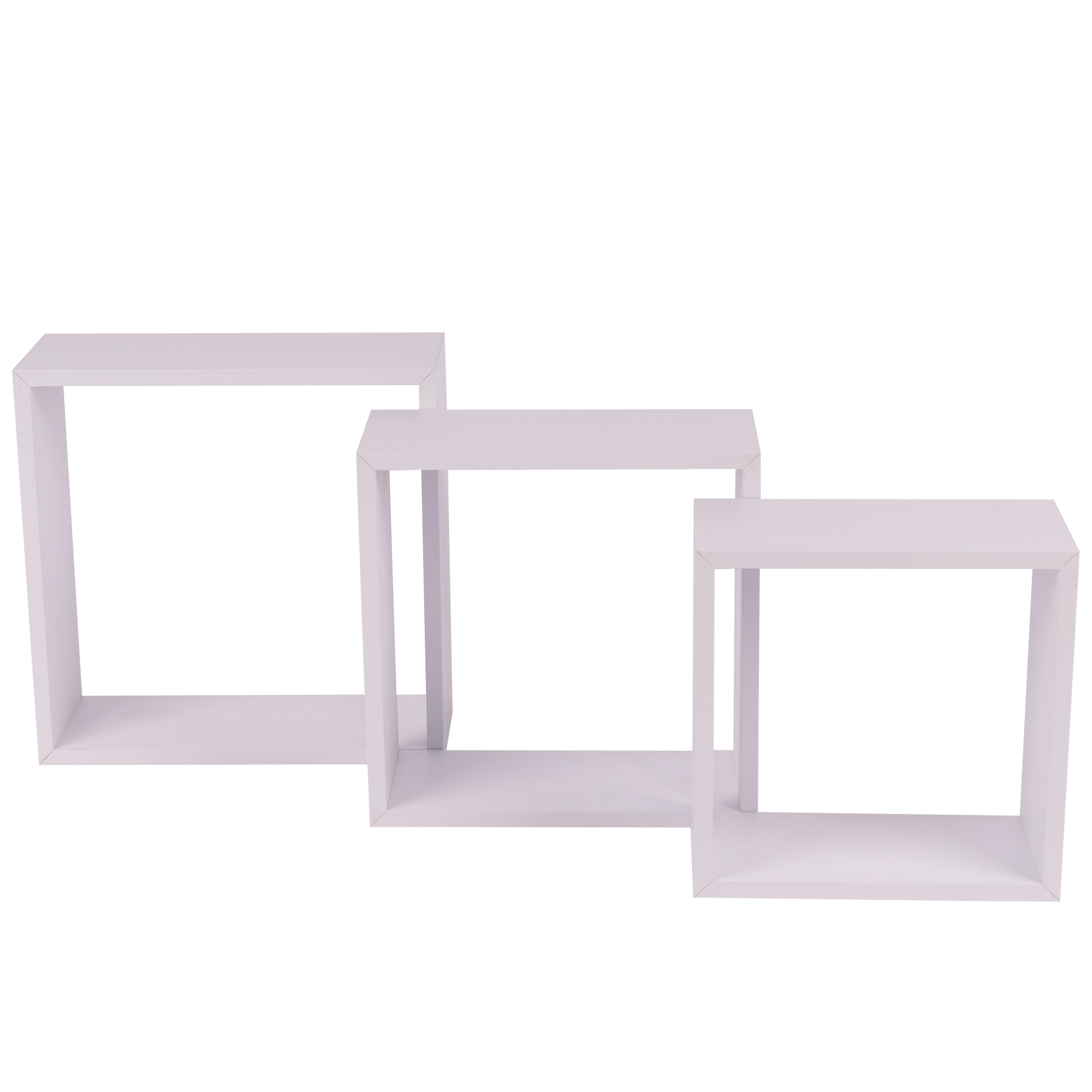 3er-Set Wandregal - weiß - MDF