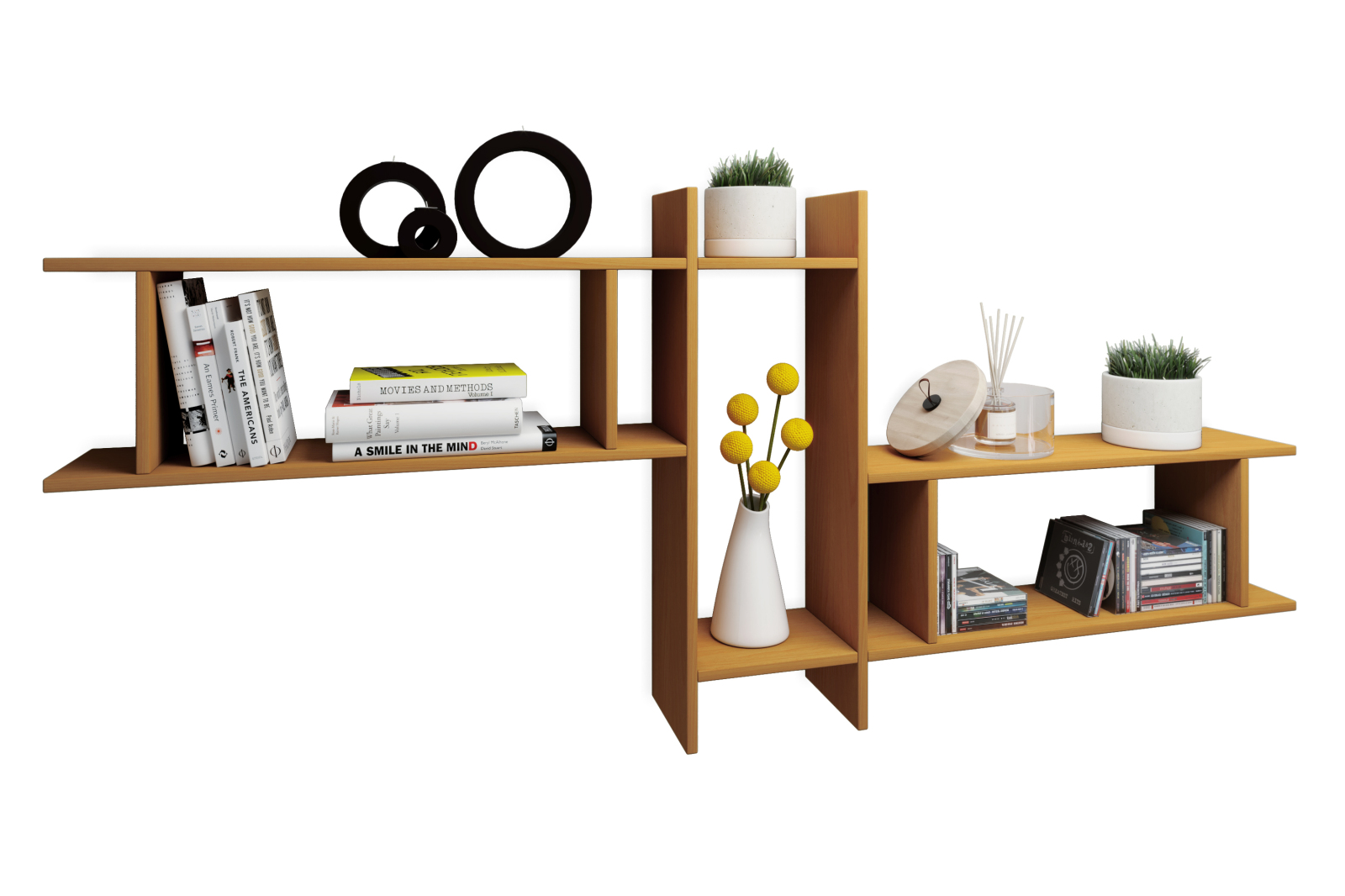 3er Wandregal-Set SIROLA MAXI - Buche - 80 cm