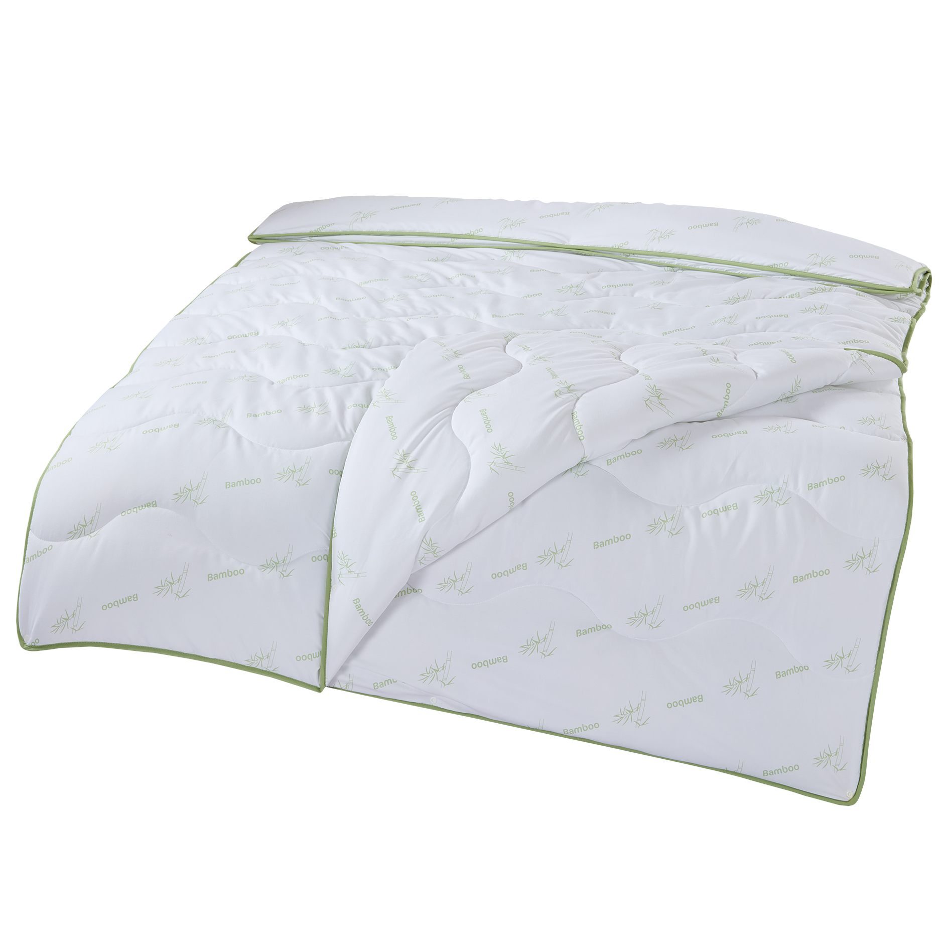 Kopfkissen - wei-grn - Bambusfasern - 80x80 cm | Online bei ROLLER kaufen