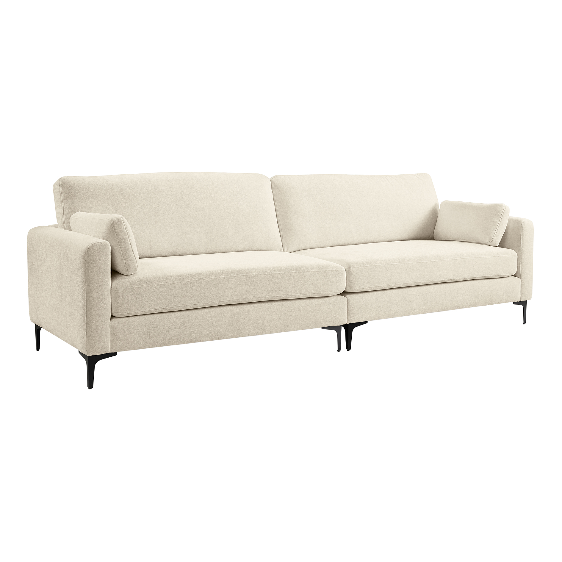 4-Sitzer Sofa VENTI - creme - Webstoff - mit Kissen