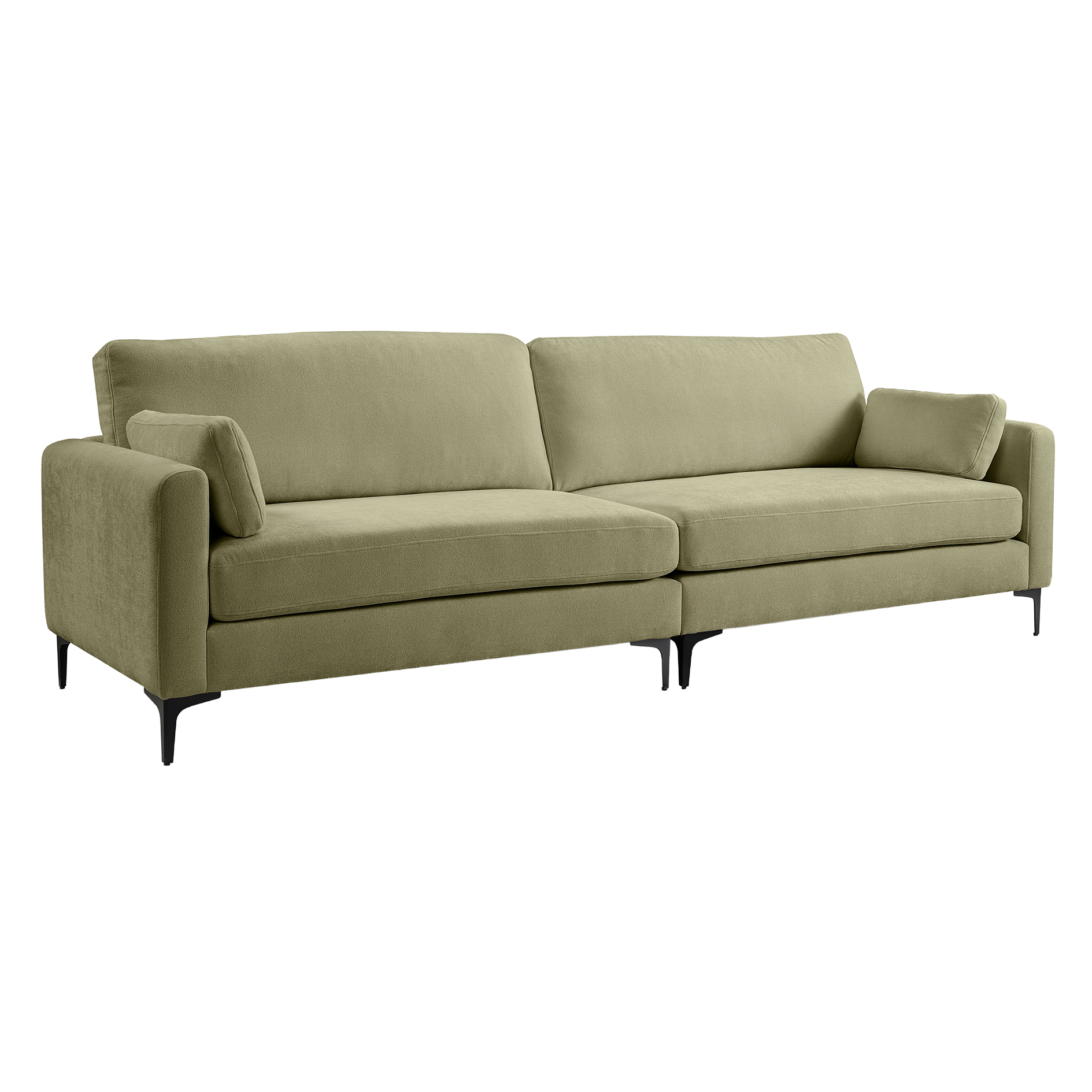4-Sitzer Sofa VENTI - grün - Webstoff - mit Kissen